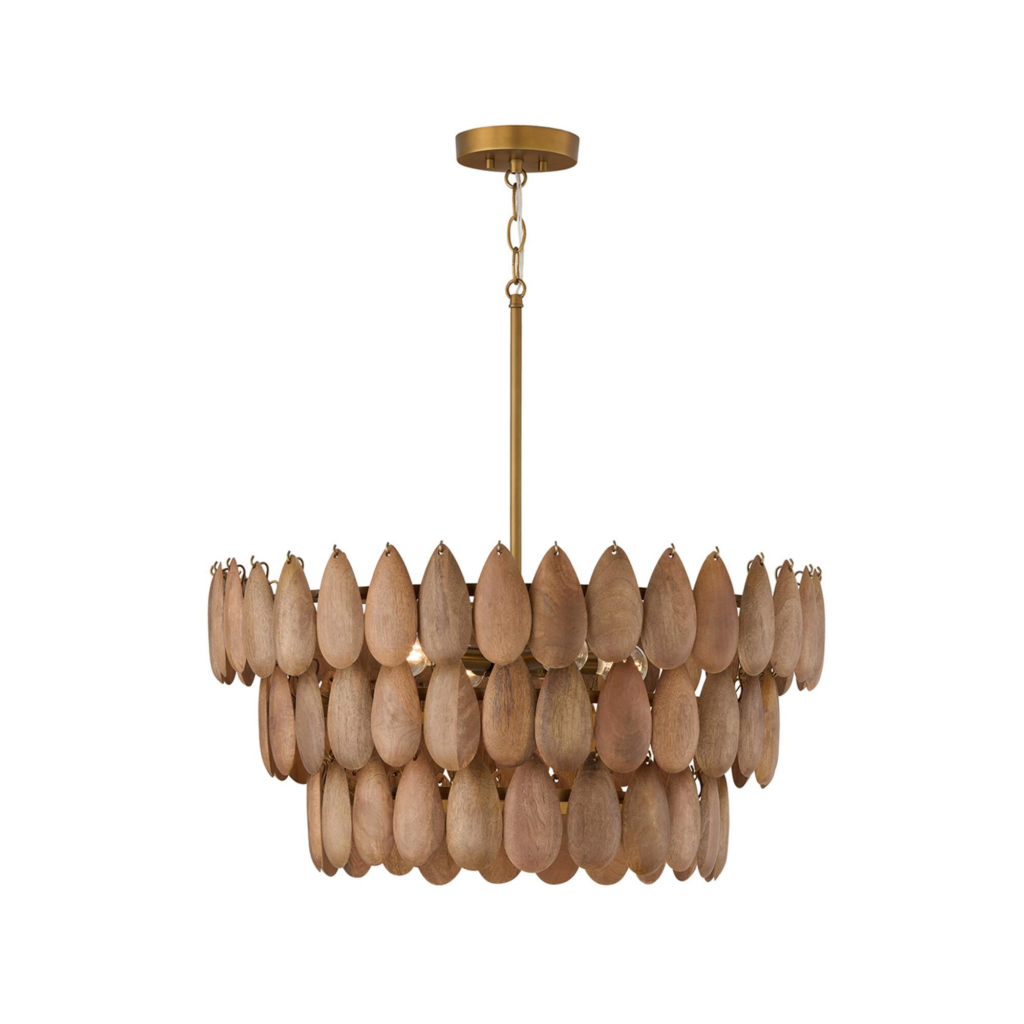 Shown in Light Wood And Patinaed Brass finish