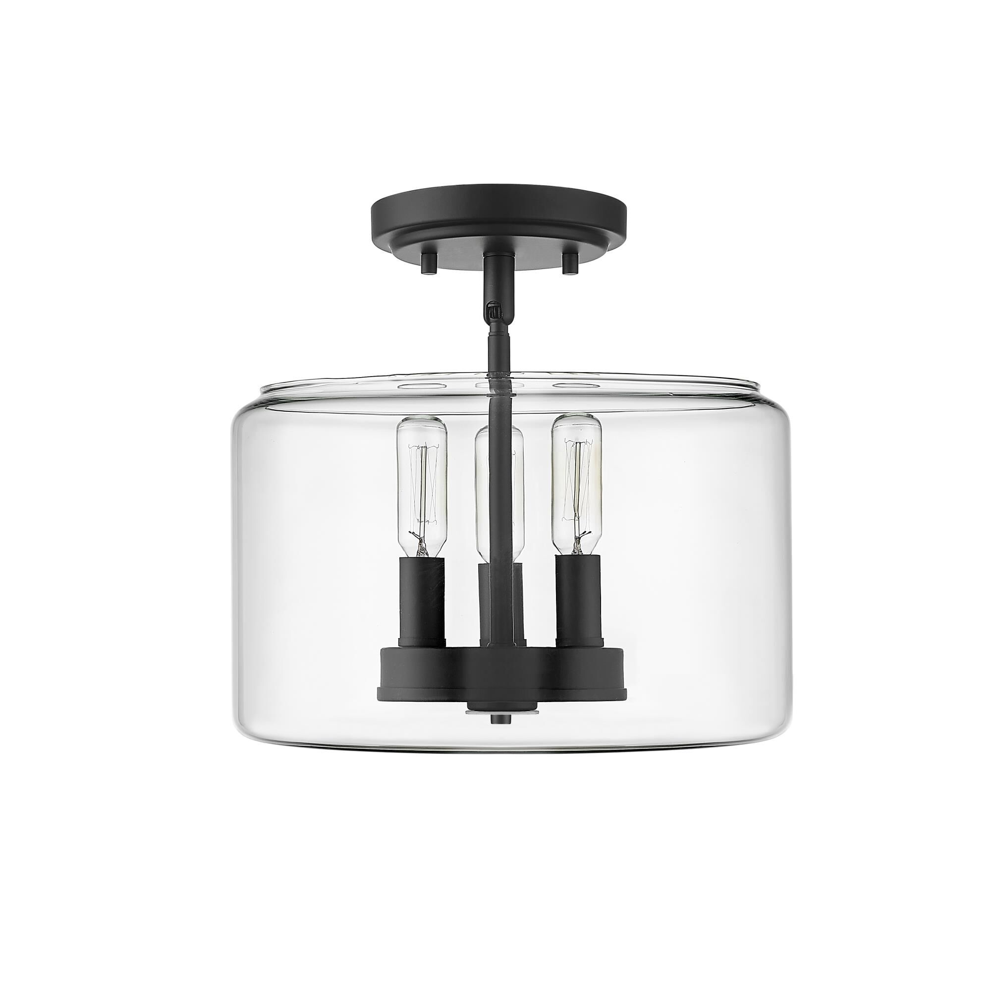 Shown in Matte Black finish and Clear glass