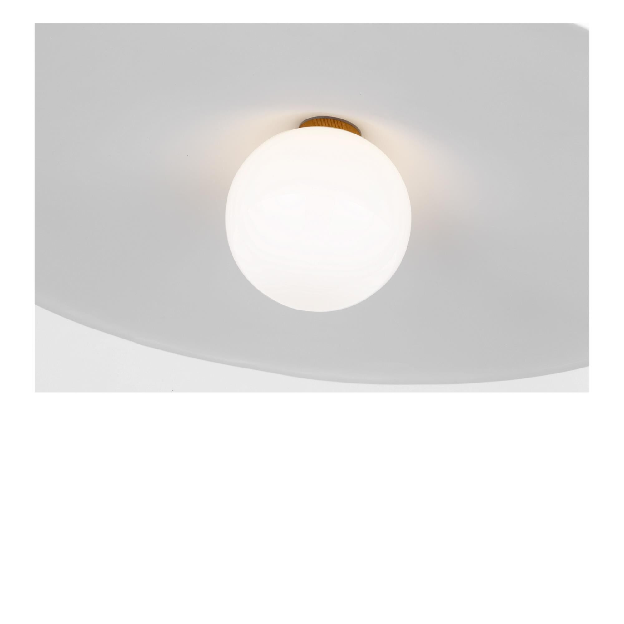 Shown in Burnished Brass finish and Milk glass