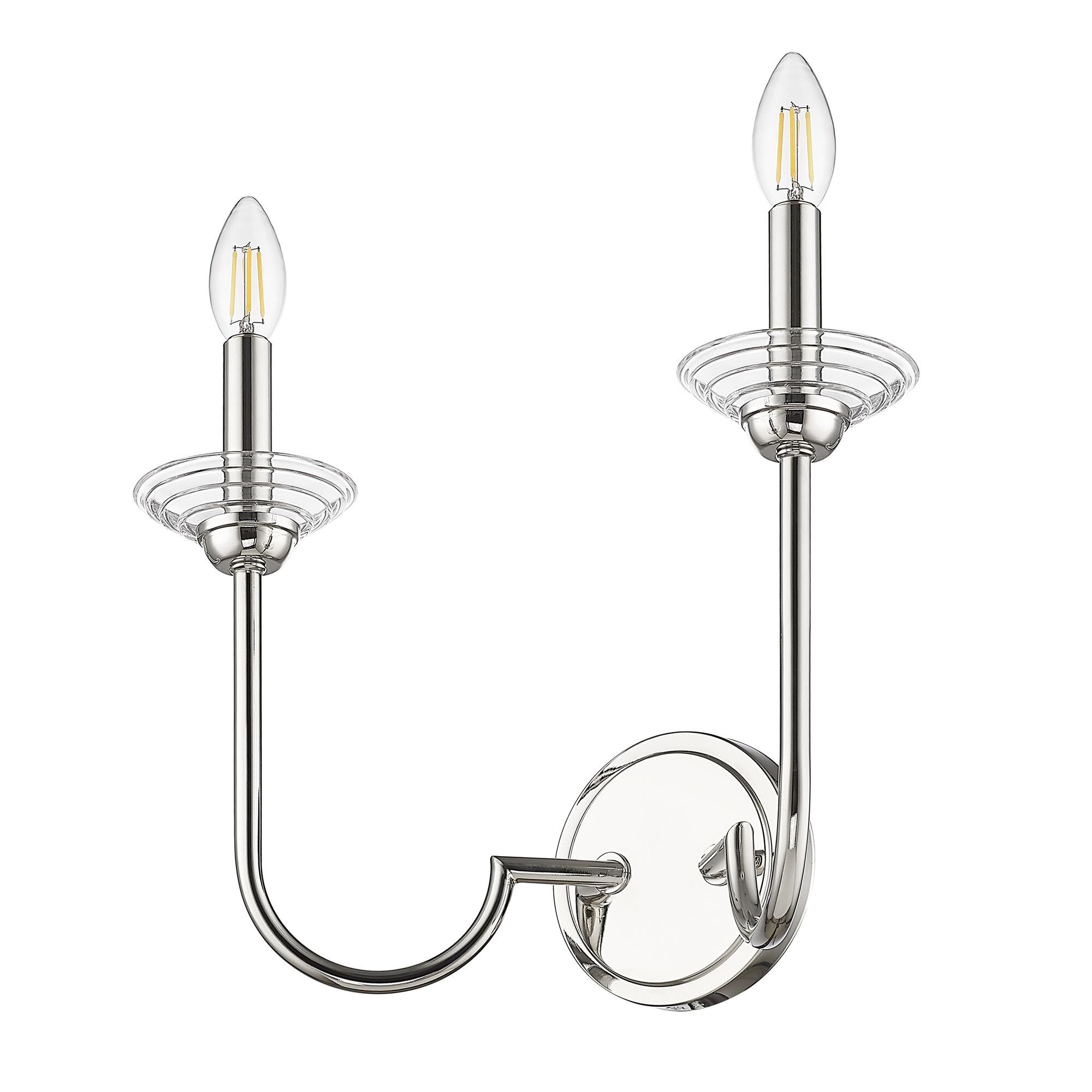 Shown in Polished Nickel finish and Clear Ribbed glass and Clear Ribbed shade