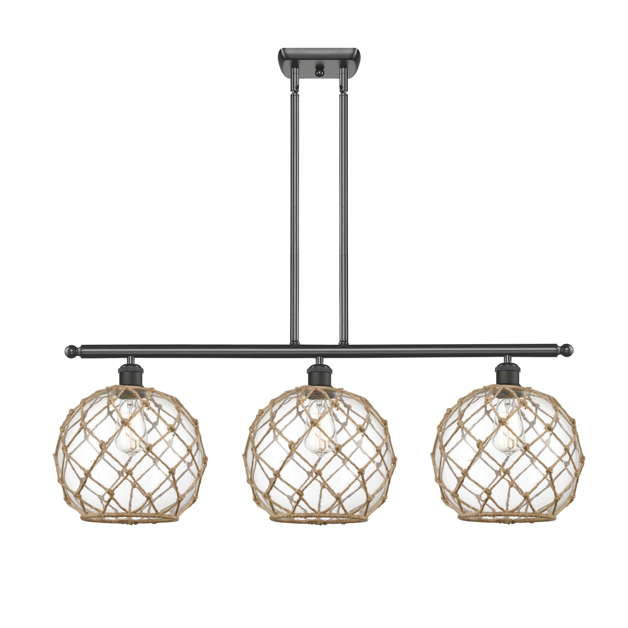 Bruno Marashlian Large Farmhouse Rope 37 Inch Linear Suspension Light by Innovations Lighting