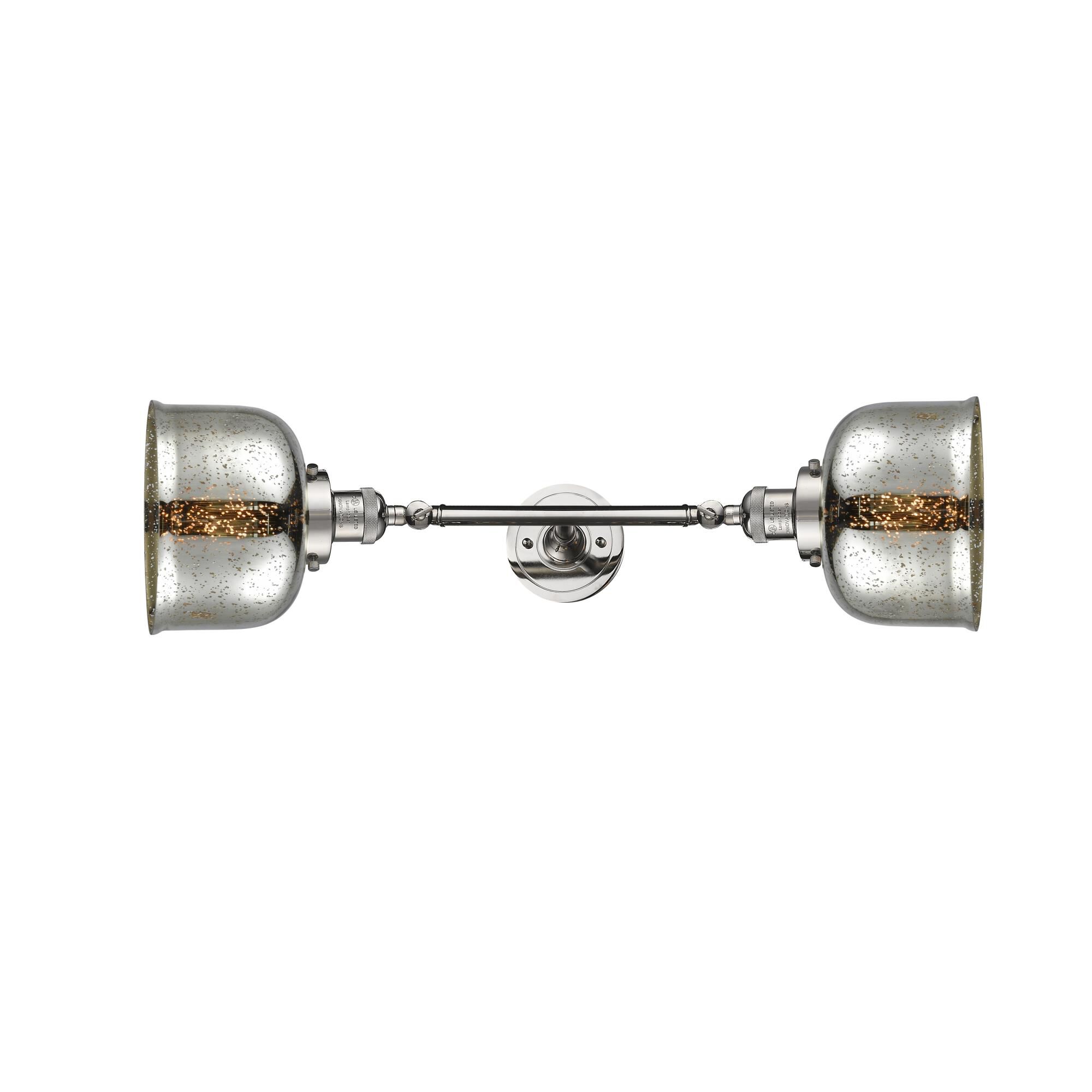 Shown in Polished Nickel finish and Silver Mercury glass
