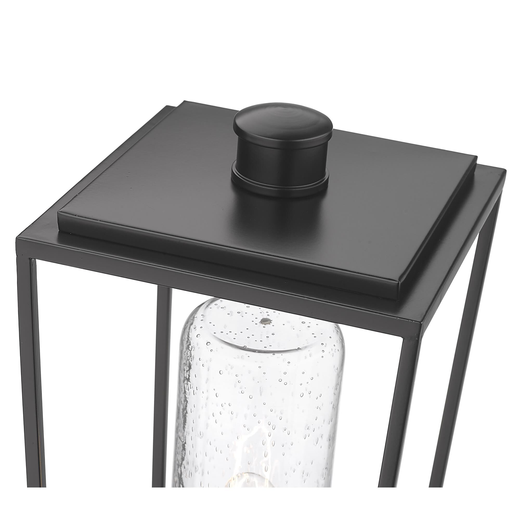 Shown in Black finish and Glass shade