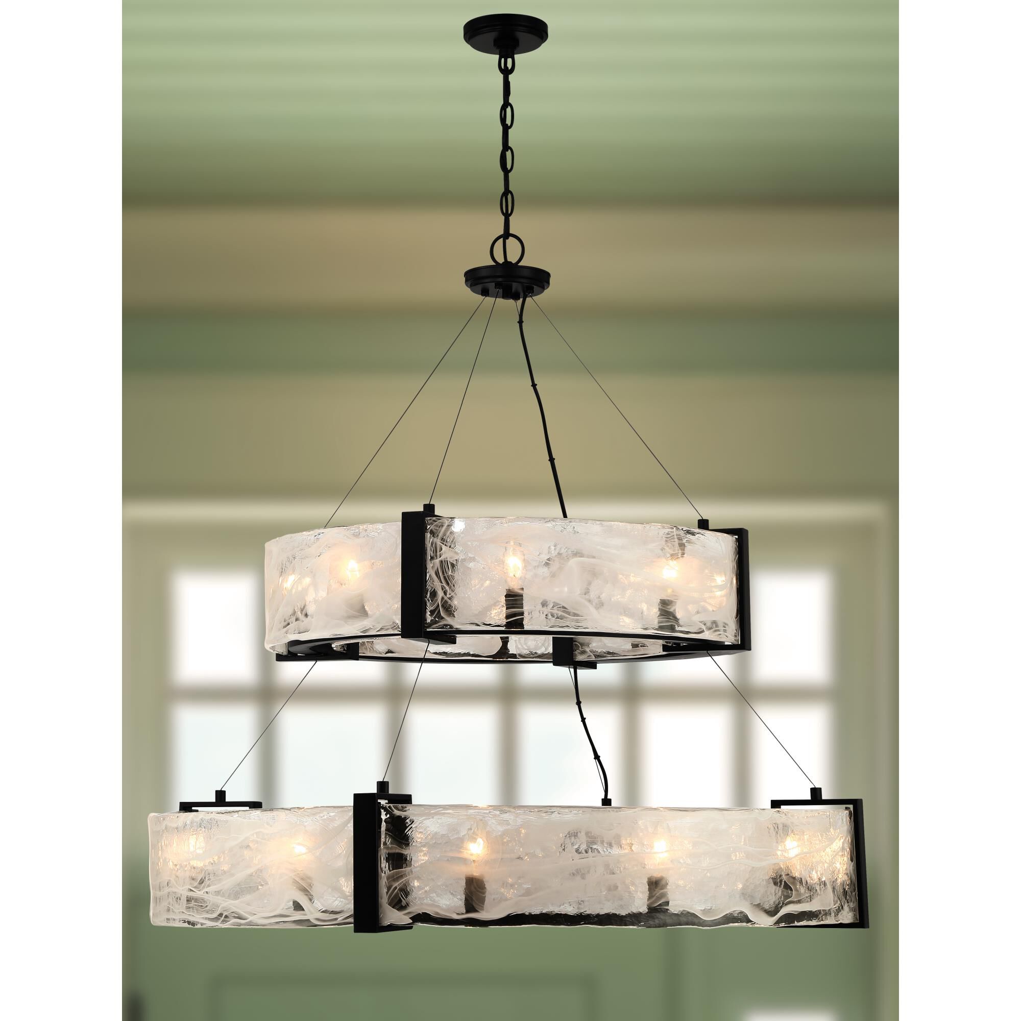 Shown in Coal finish and Cloud glass