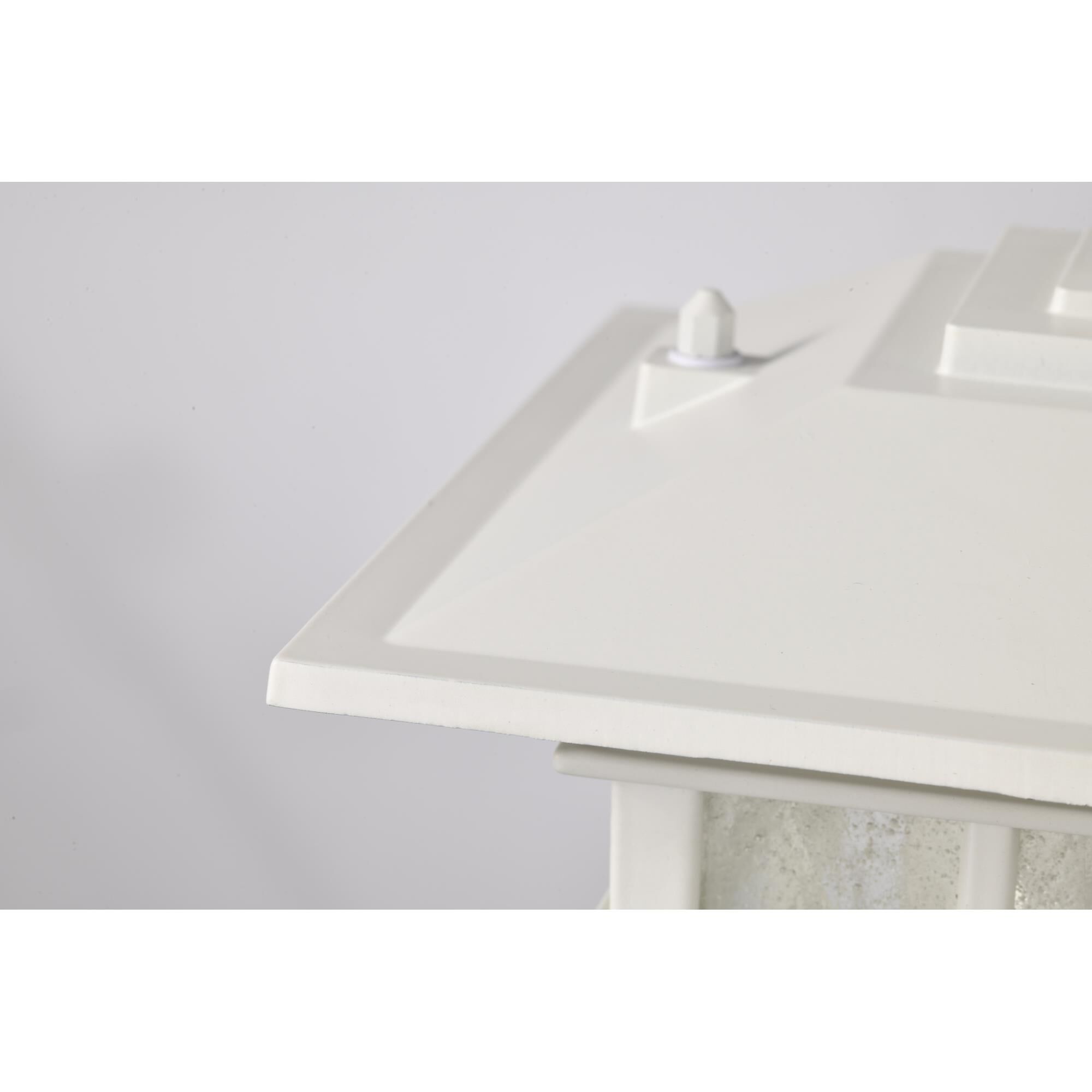 Shown in White finish and Seeded glass and Seeded shade