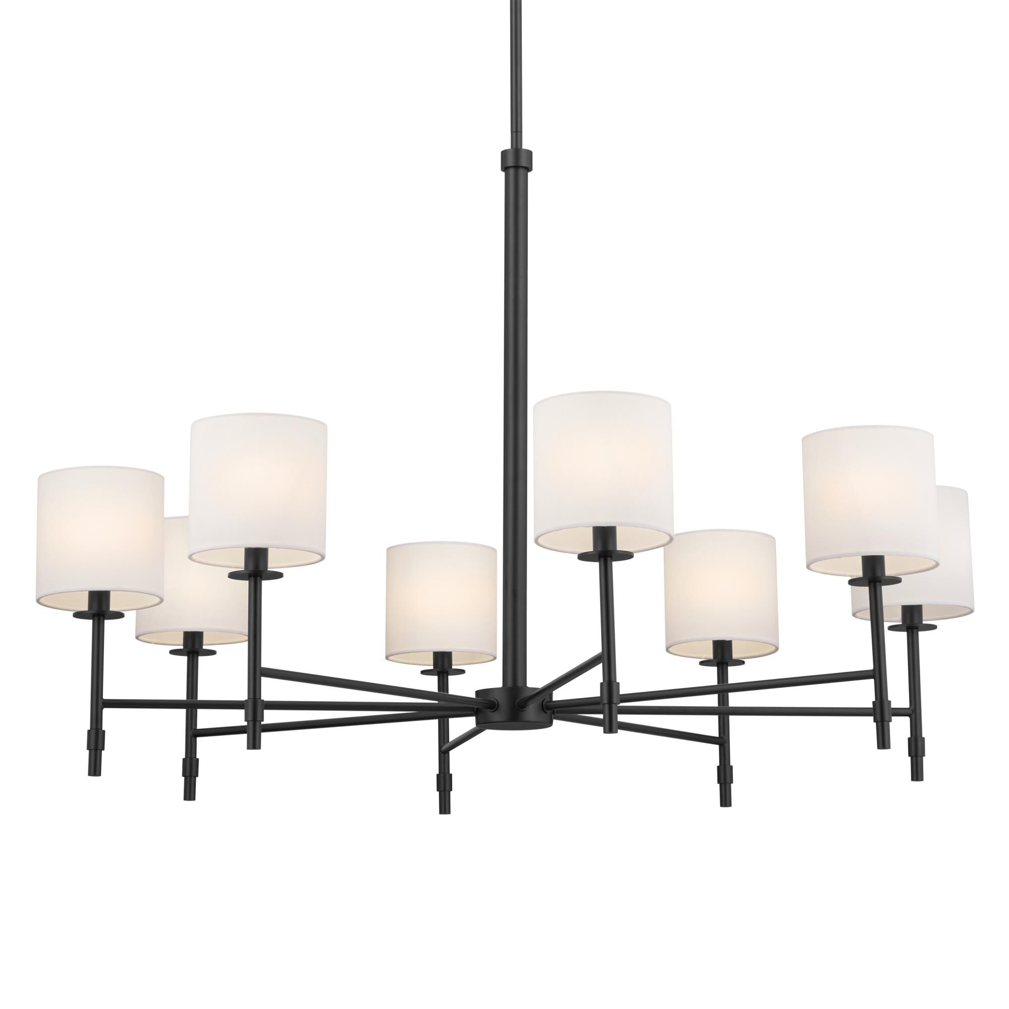 Shown in Black finish and Fabric and Drum shade