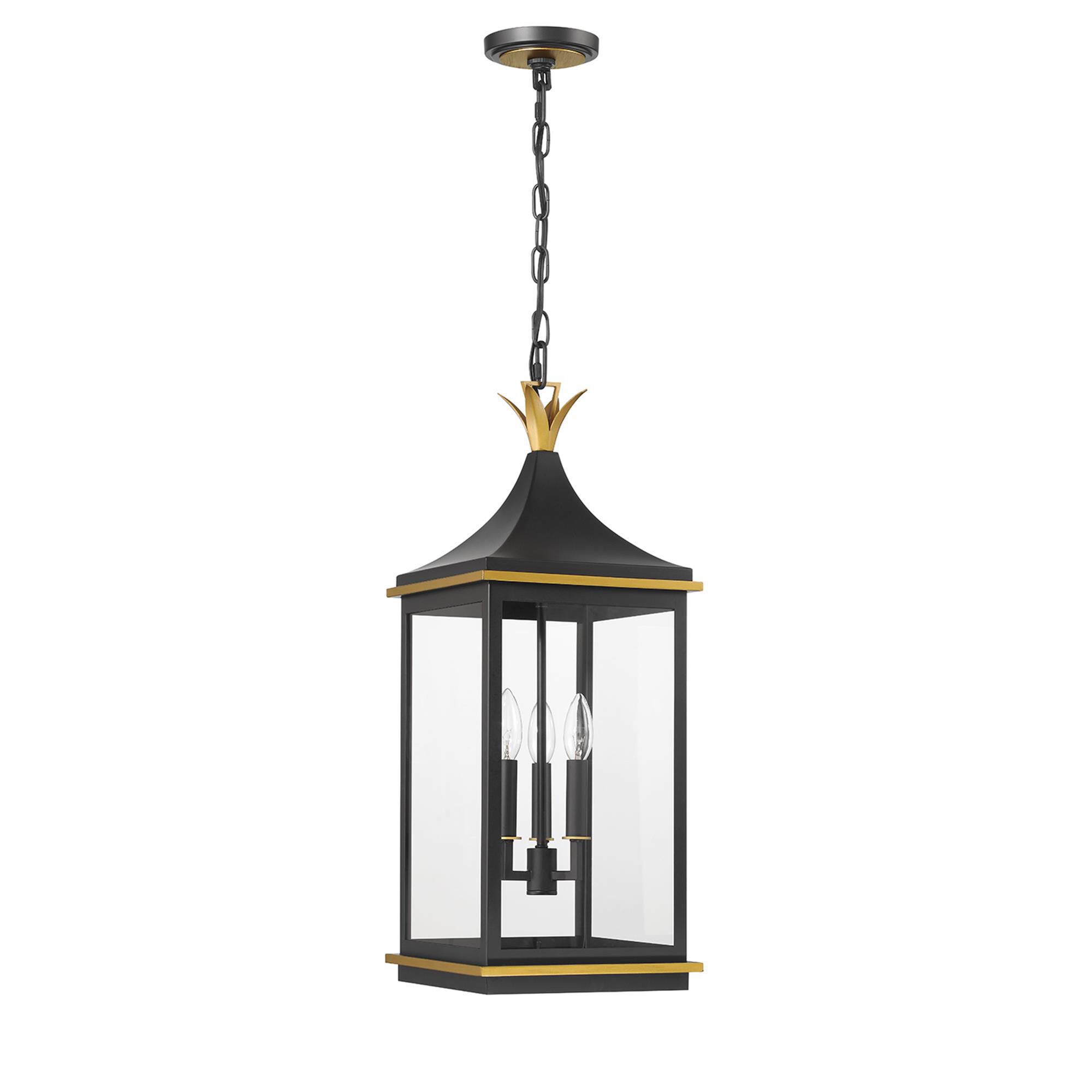 Shown in Matte Black and Textured Gold finish and Clear glass