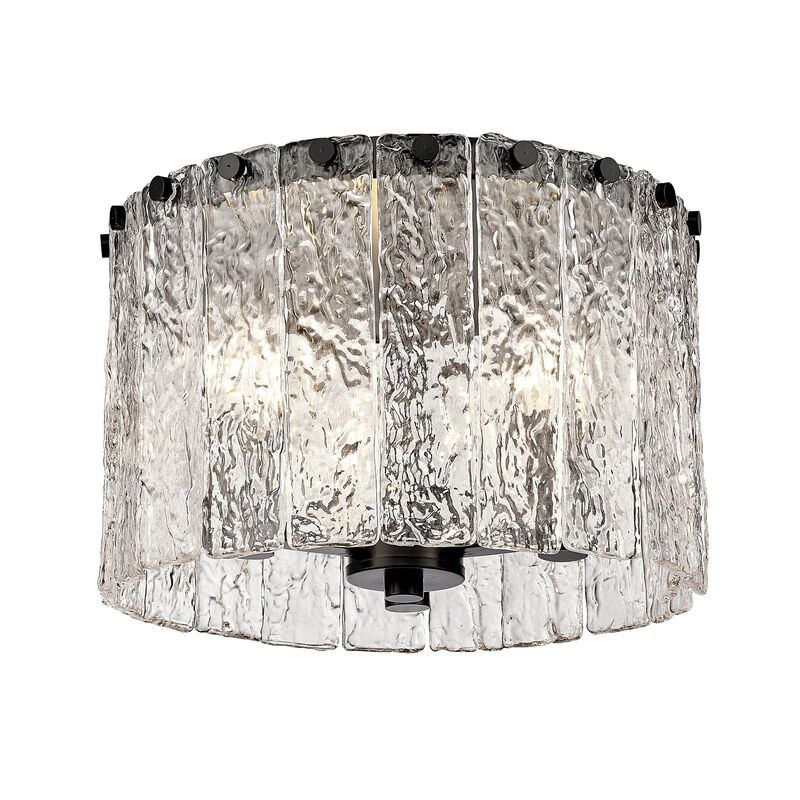 Glacier 12 Inch 3 Light Flush Mount by Z-Lite