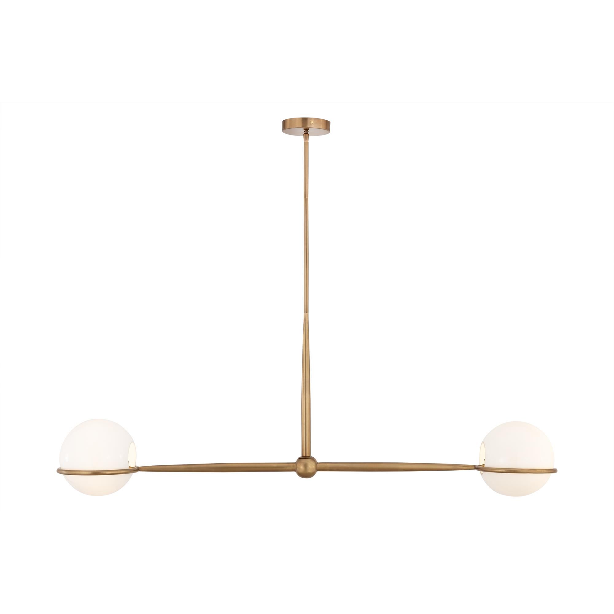 Shown in Legacy Brass finish and Opal glass