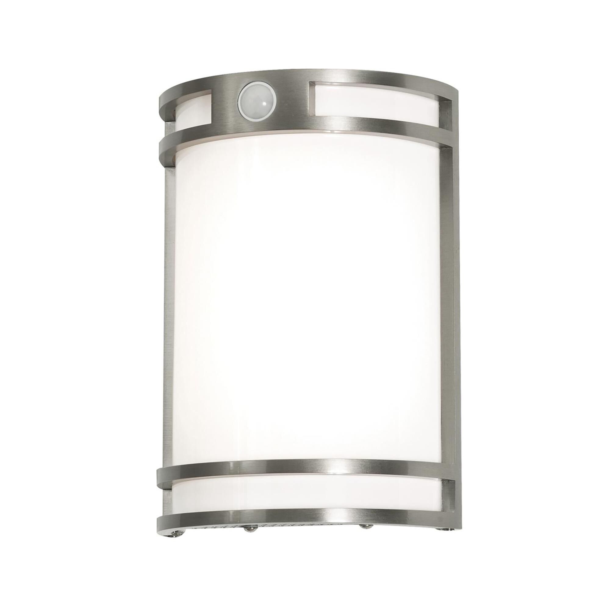 Shown in Brushed Aluminum finish and White Acrylic shade