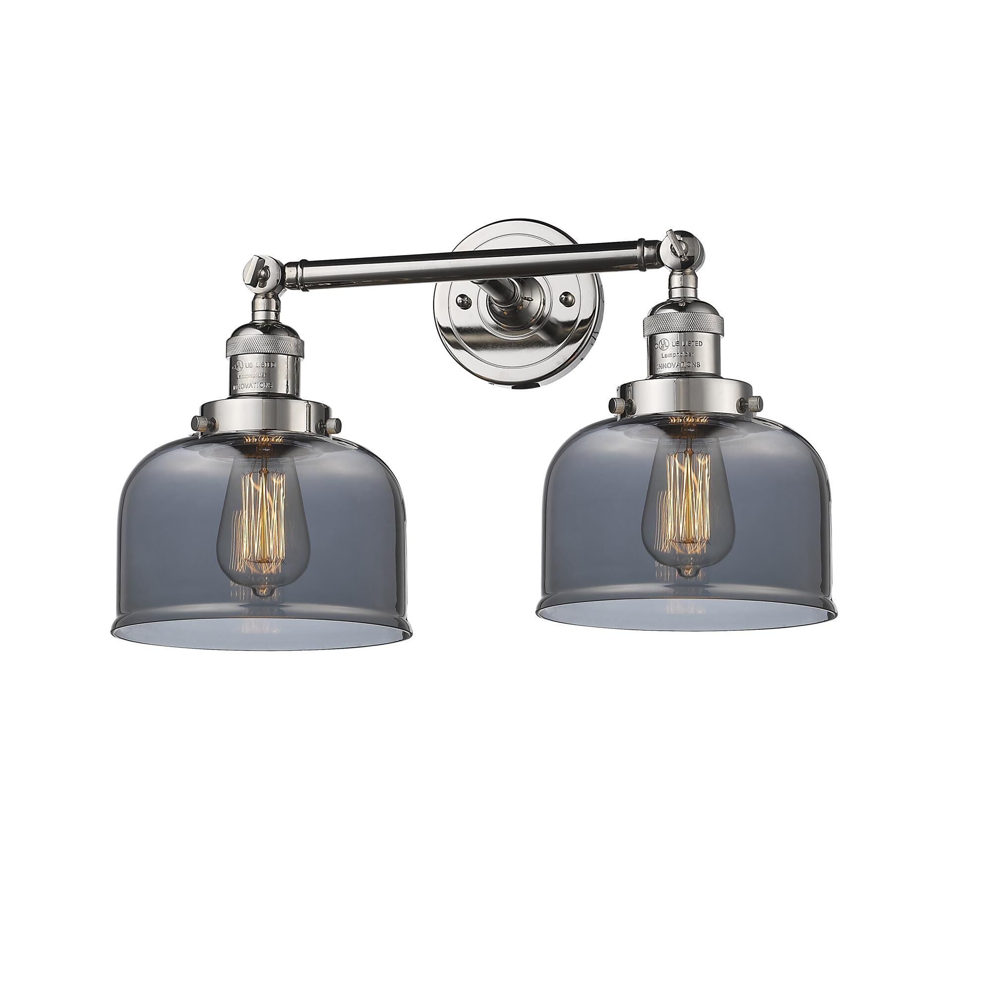 Shown in Polished Nickel finish and Plated Smoked glass