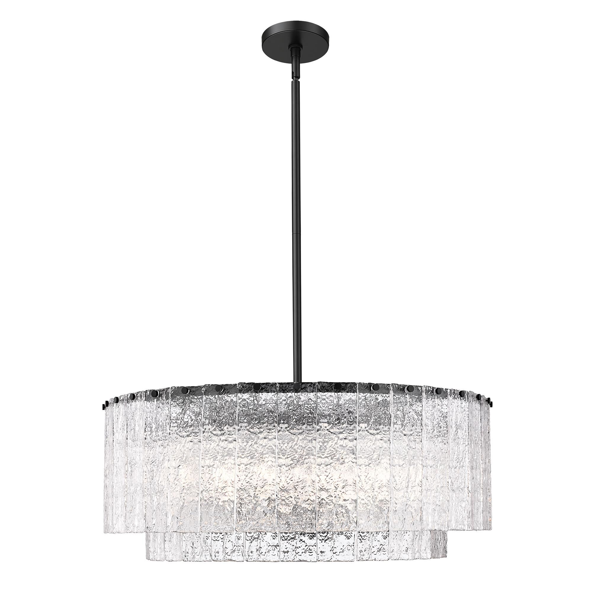 Shown in Matte Black finish and Clear glass and Clear shade