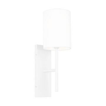 Shown in Matte White finish and White Linen shade