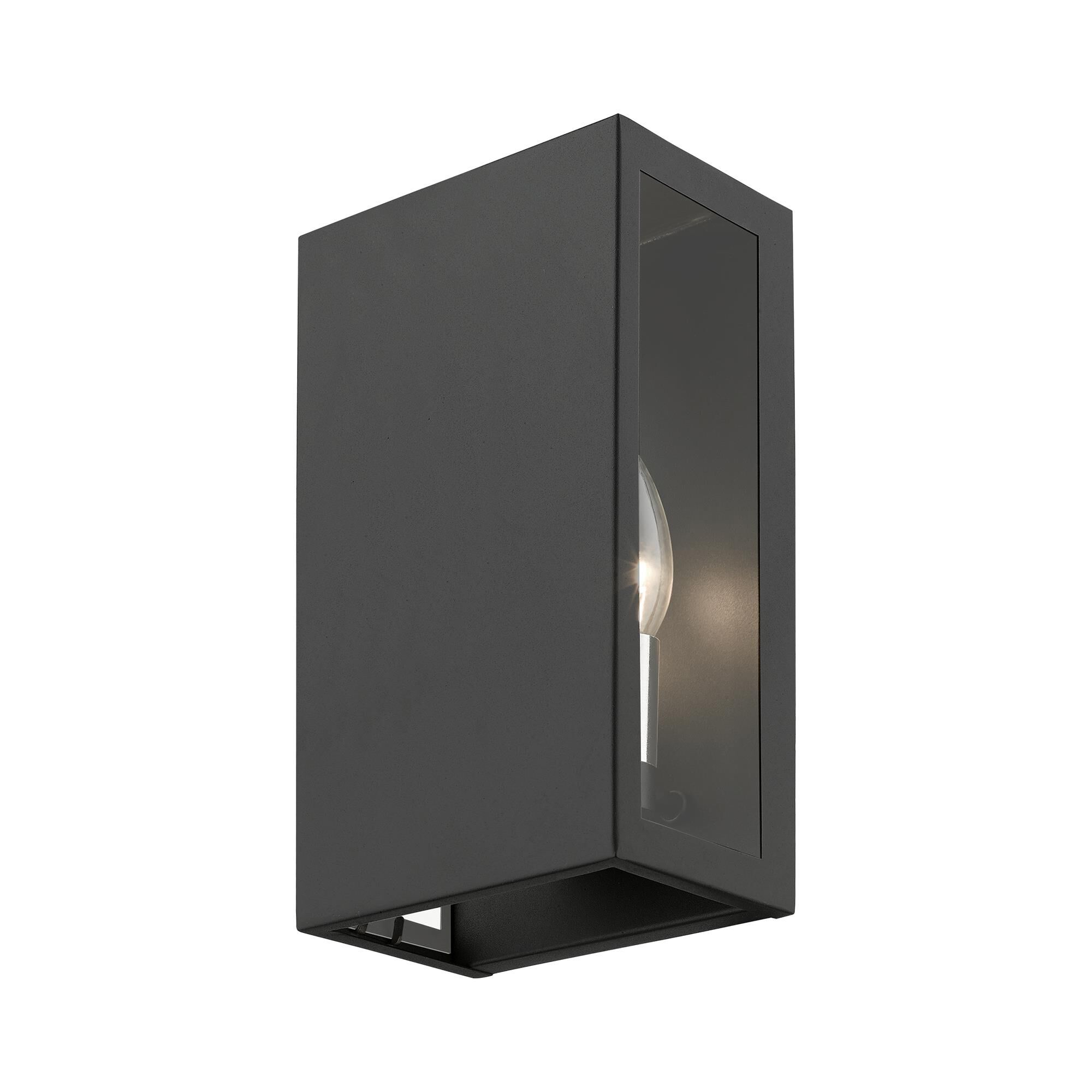 Shown in Textured Black with Brushed Nickel Candles finish and Clear glass