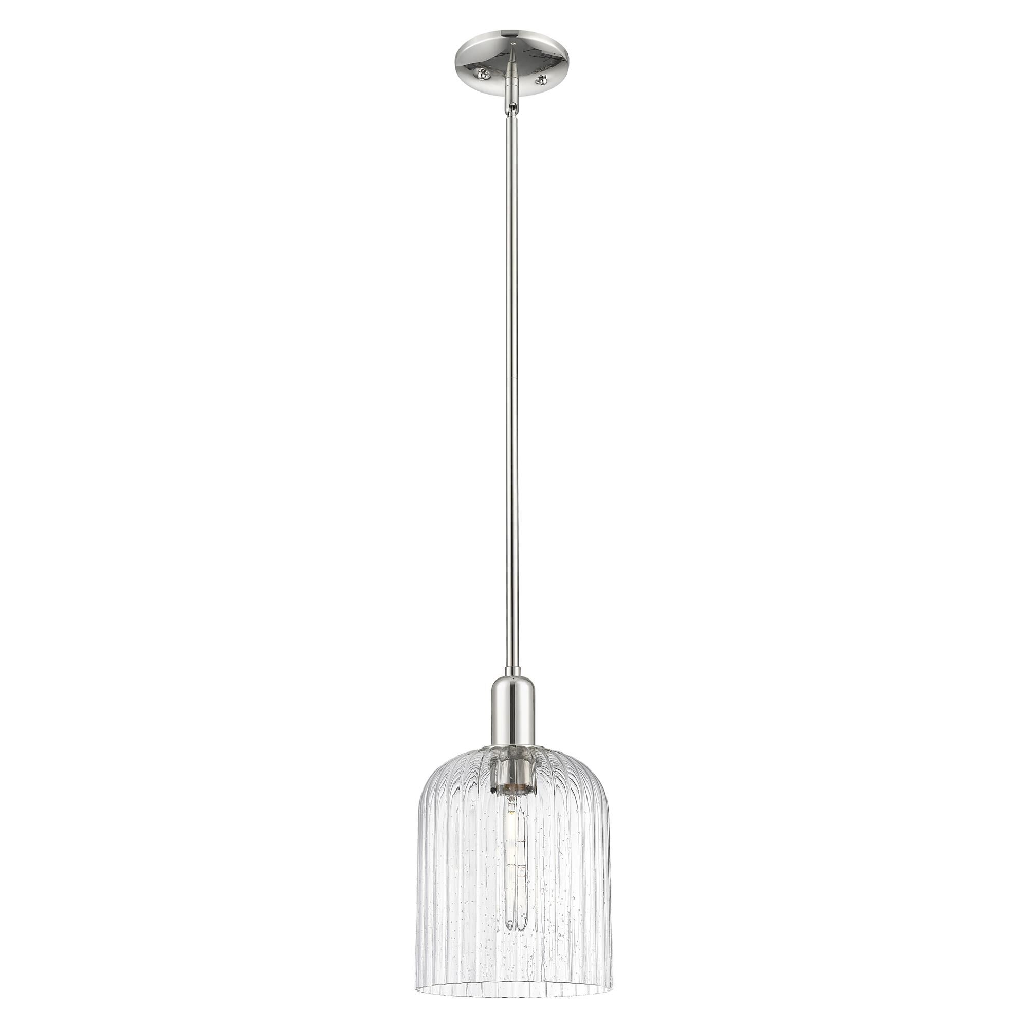 Shown in Polished Nickel finish and Seedy glass