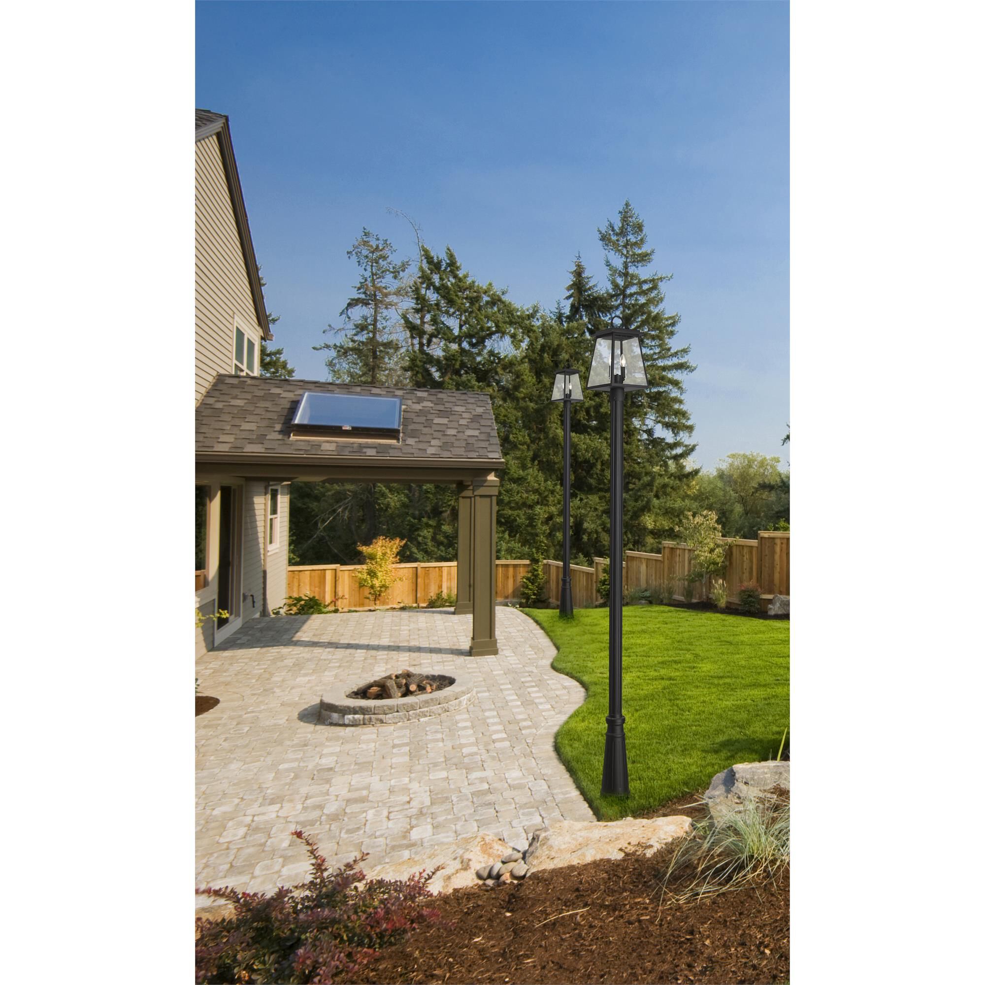 Shown in Black finish and Clear Beveled glass