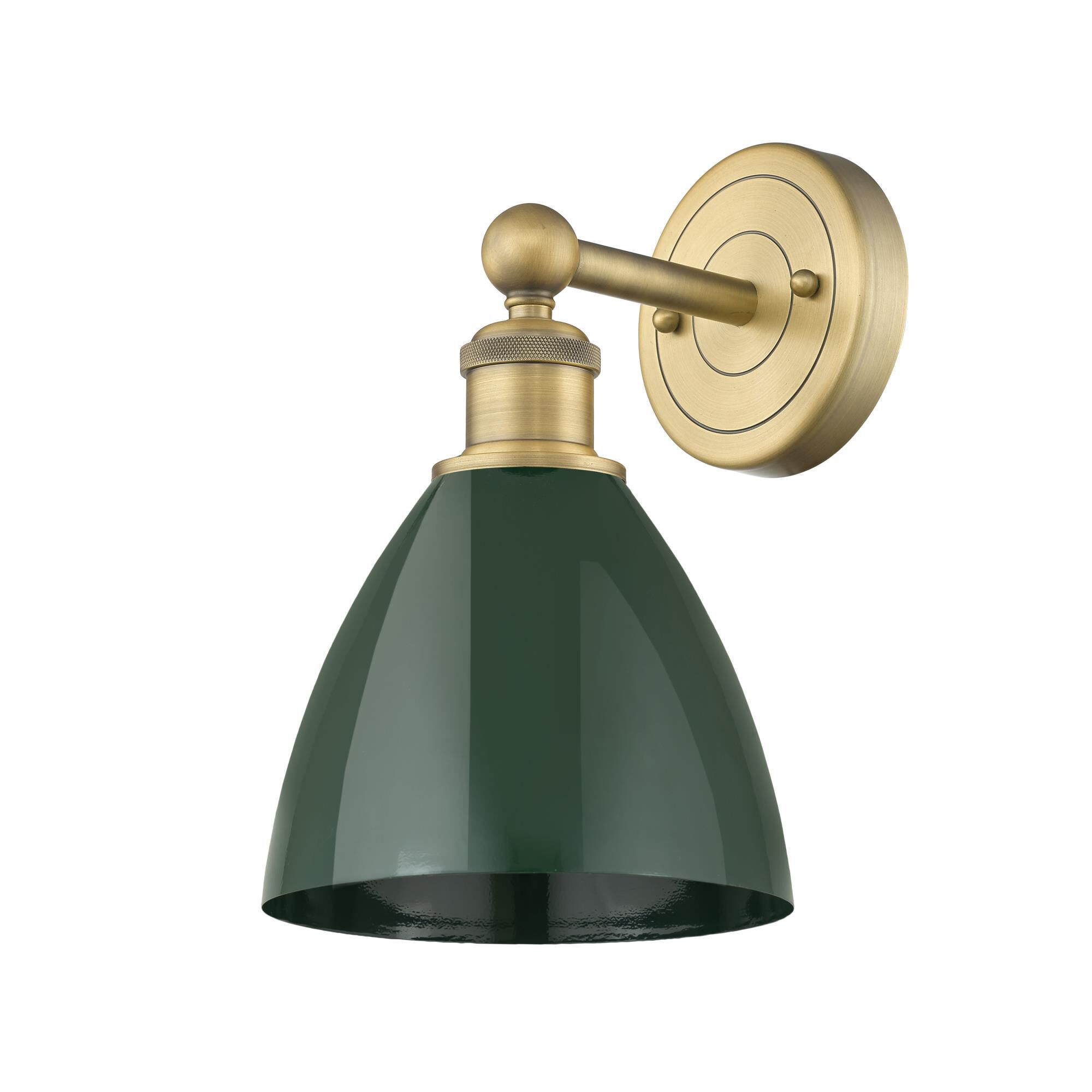 Shown in Brushed Brass finish and Green shade