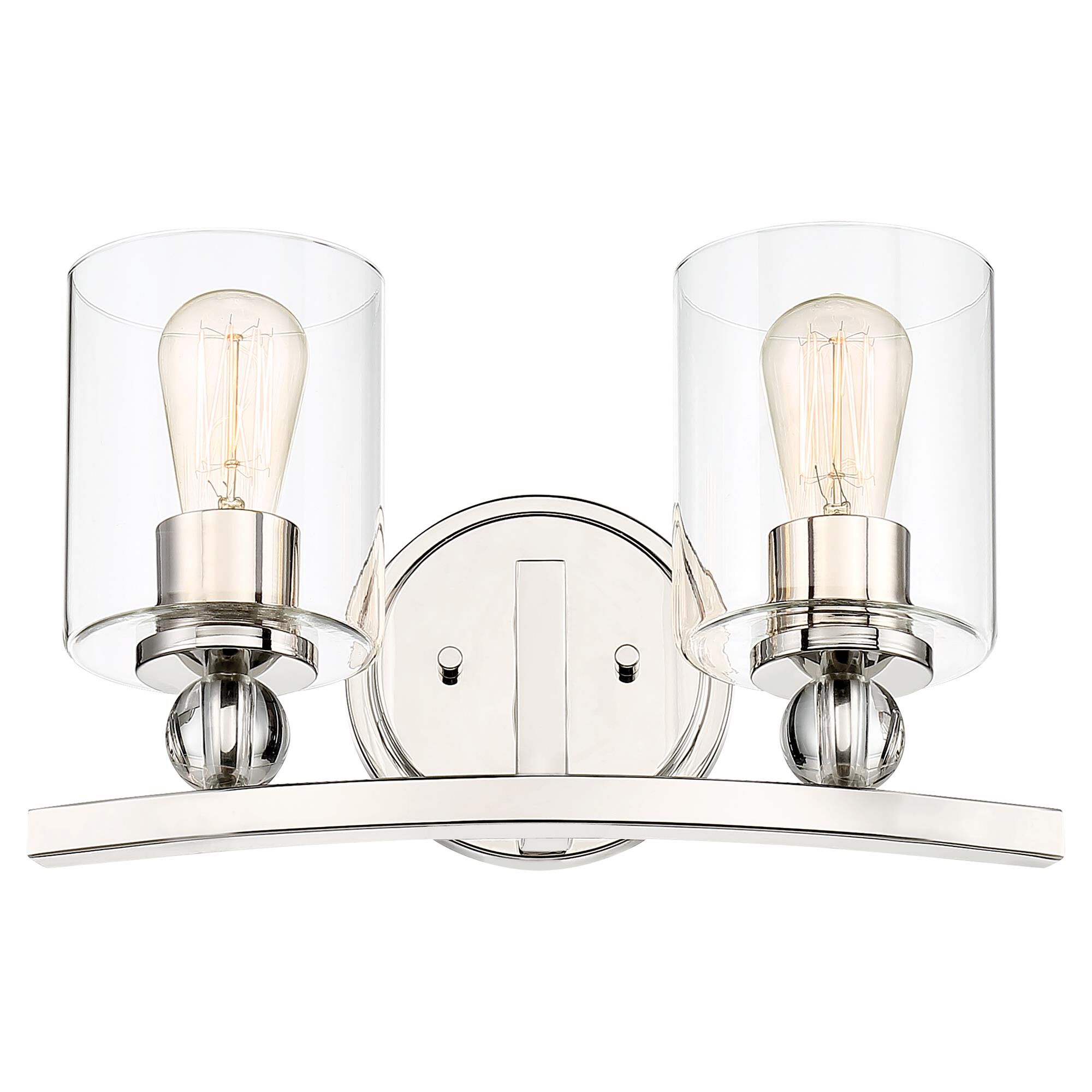 Shown in Polished Nickel finish and Clear glass