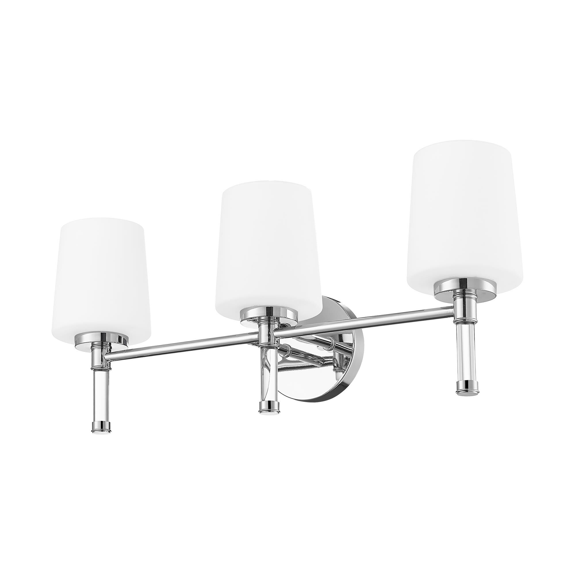 Shown in Chrome finish and White Opal glass