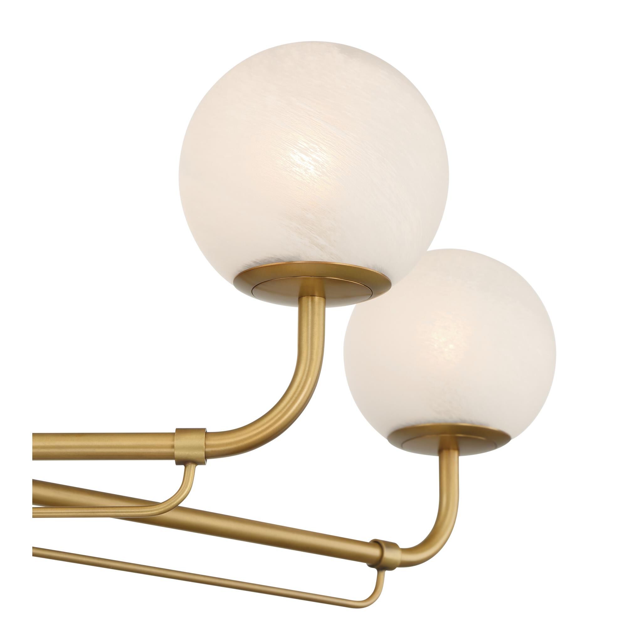 Shown in Legacy Brass finish and White glass and Etched Alabaster Glass shade