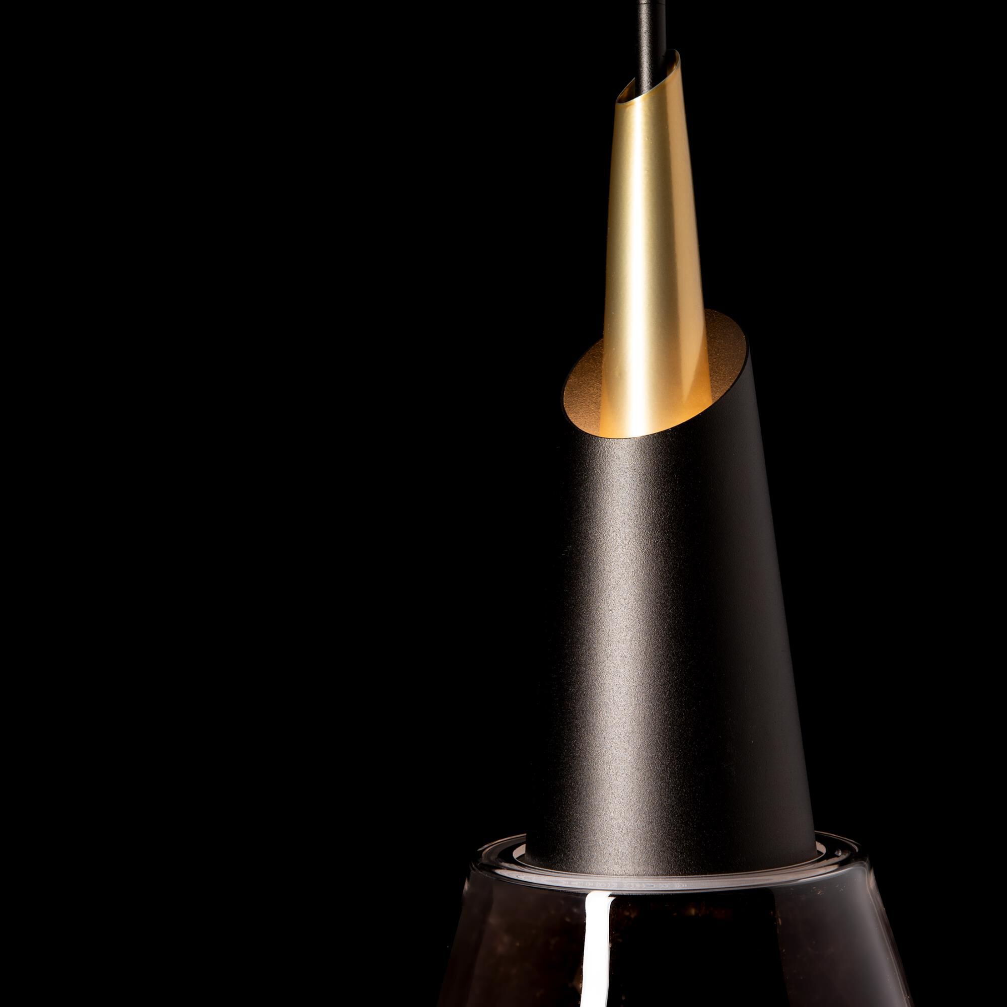 Shown in Oil Rubbed Bronze finish and Clear glass and Modern Brass accent