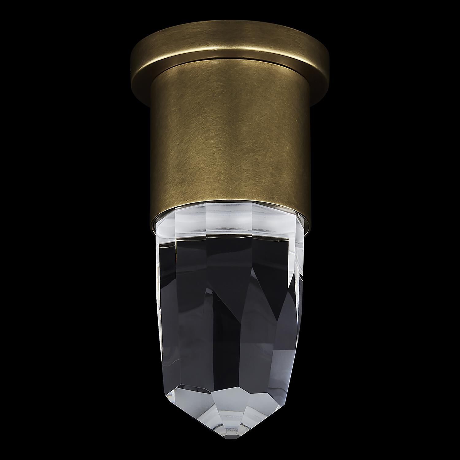 Shown in True Brass finish and Clear crystal