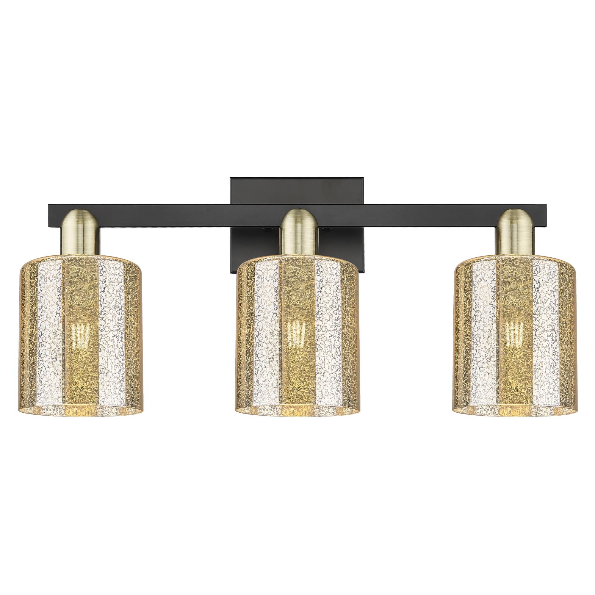 Shown in Black Antique Brass finish and Mercury glass