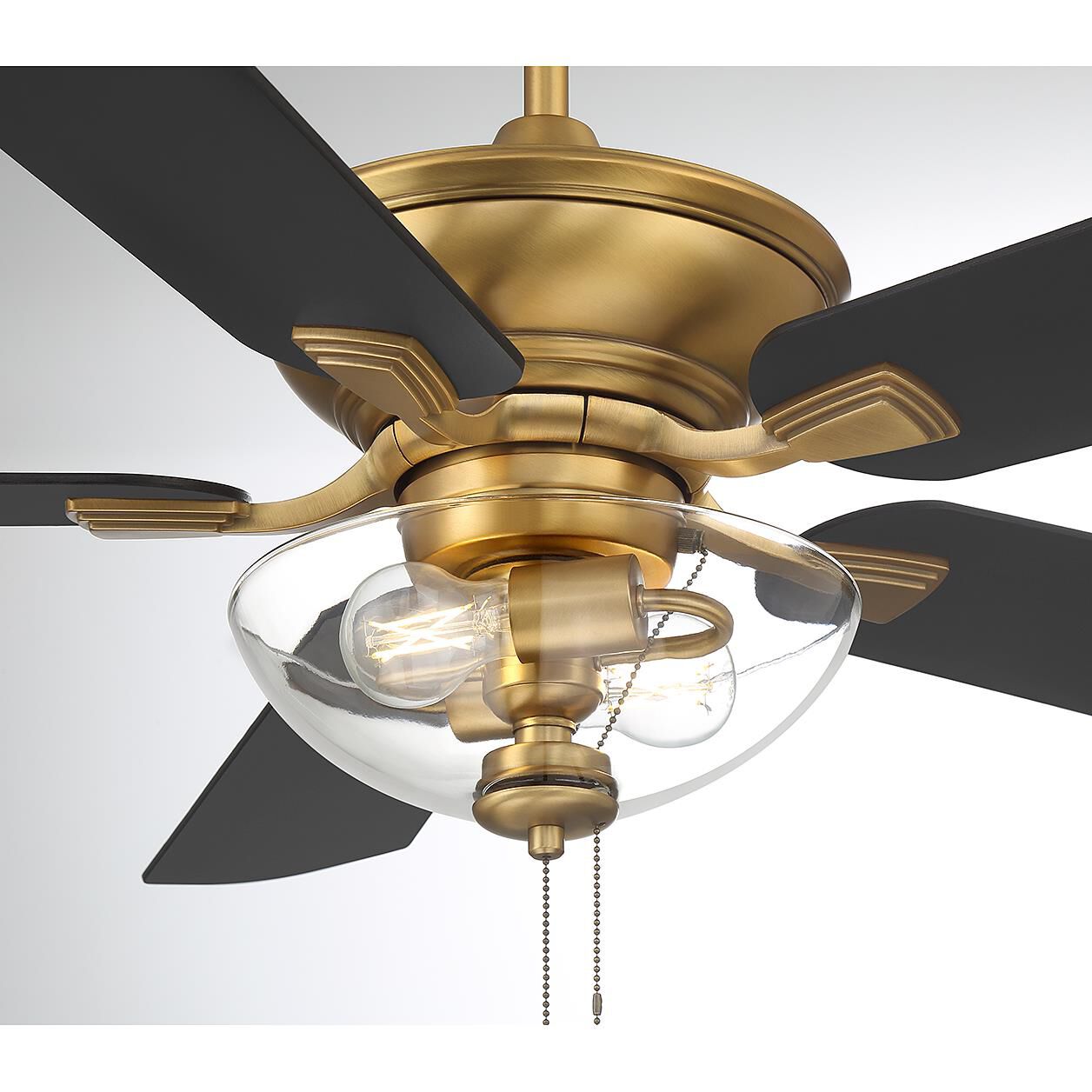 Modern 52 Inch Ceiling Fan with Light Kit by Meridian Lighting