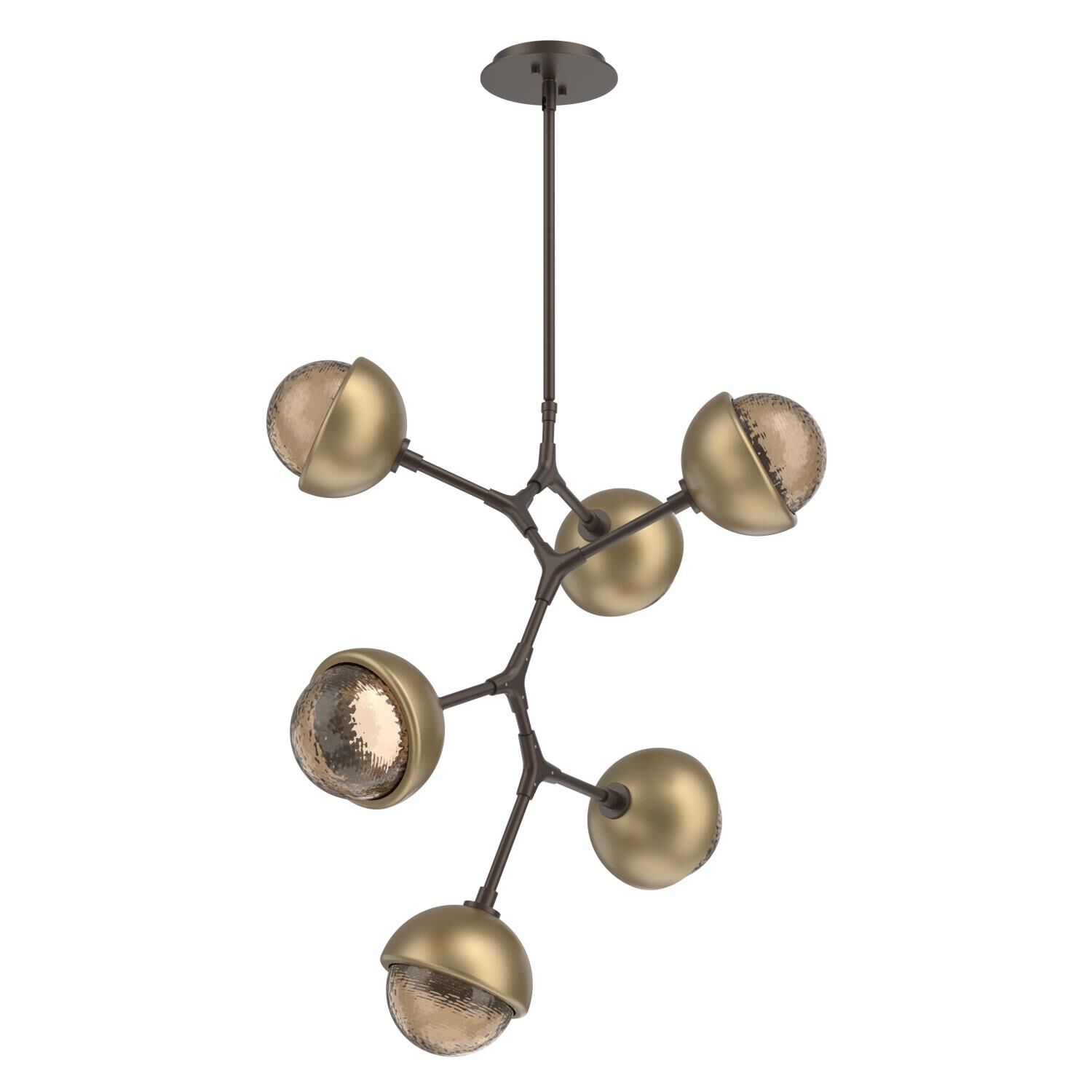 Shown in Flat Bronze finish and Bronze glass and Gilded Brass accent