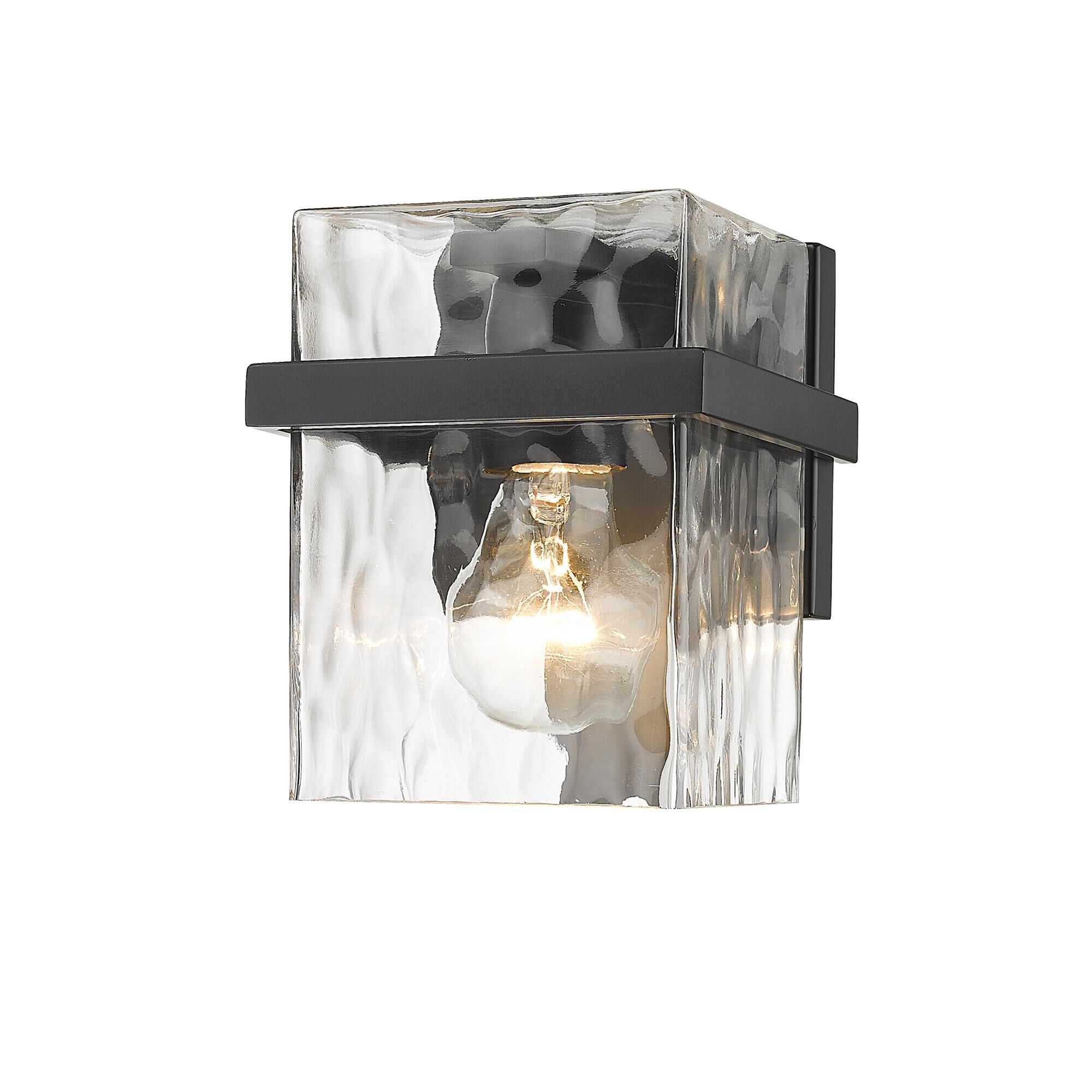 Shown in Matte Black finish and Glass shade