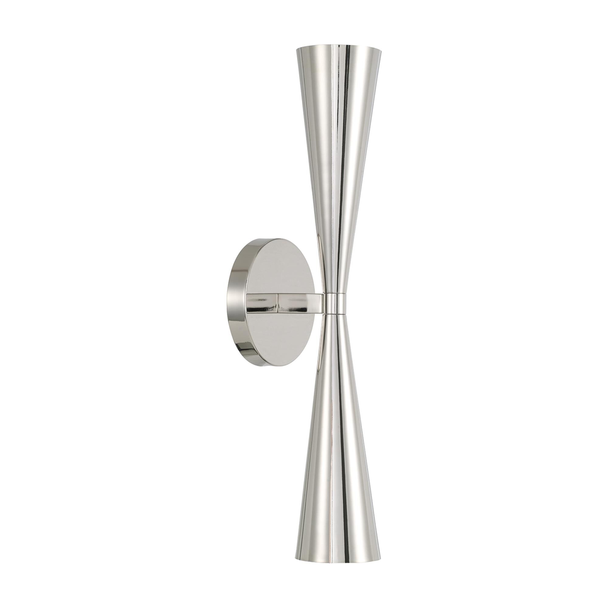 Shown in Polished Nickel finish and Polished Nickel Metal  With White Interior shade