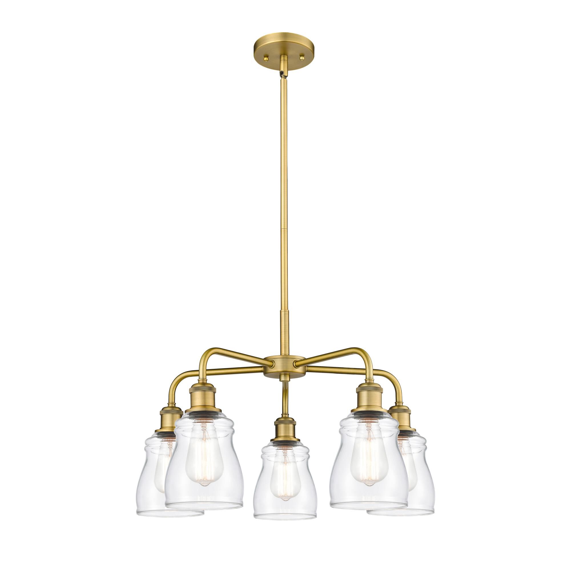 Shown in Brushed Brass finish and Clear glass