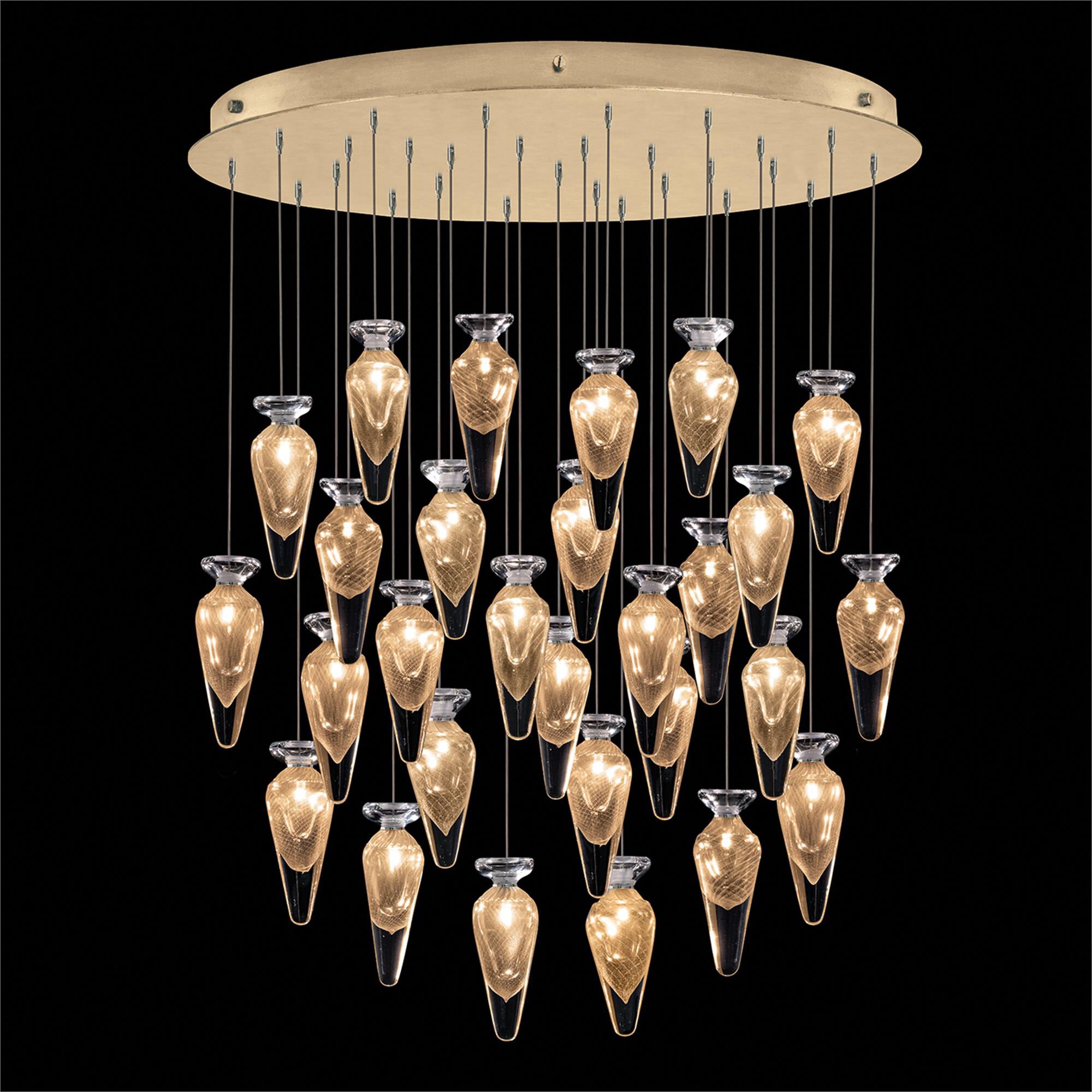 Shown in Gold finish and Gold Tear glass