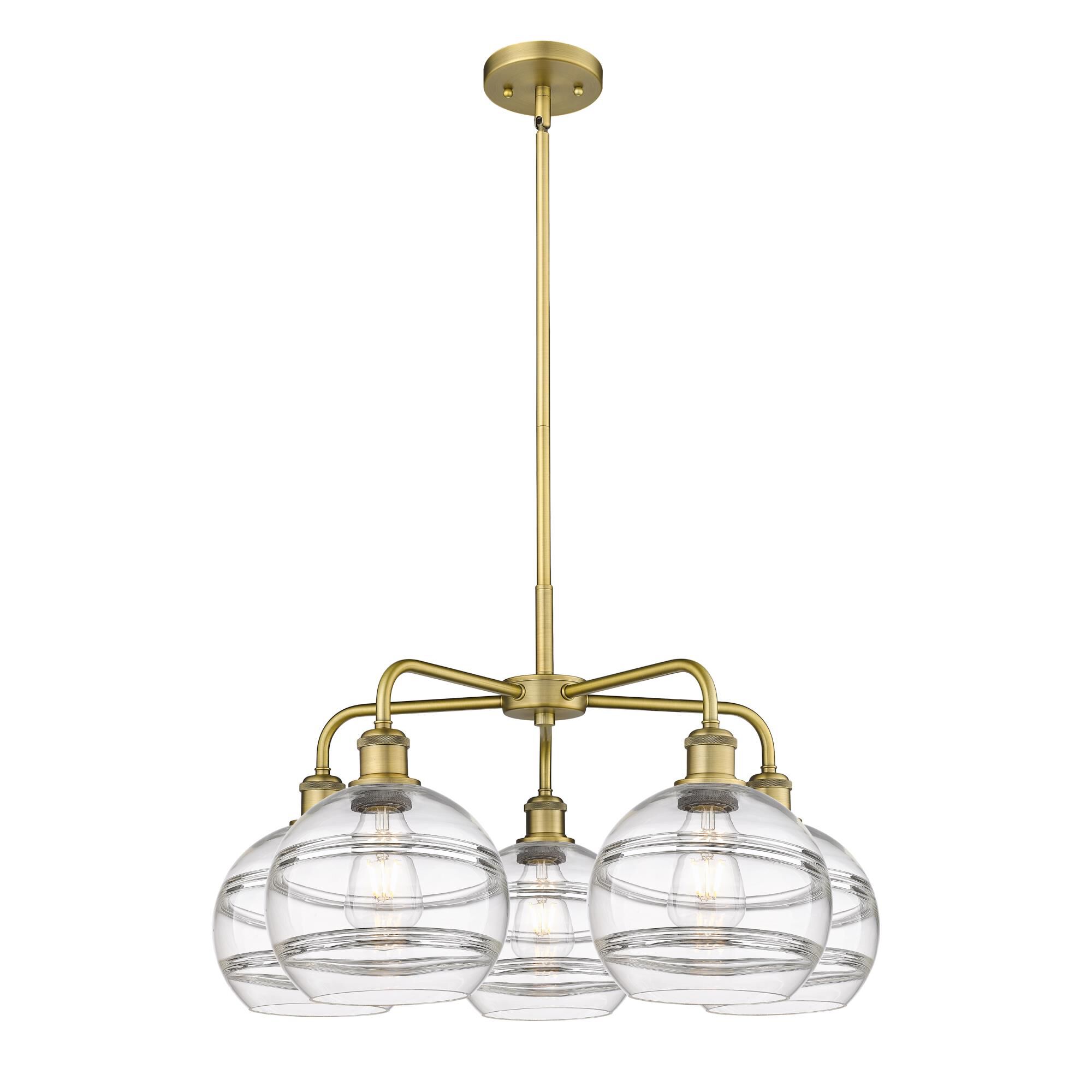 Shown in Brushed Brass finish and Clear glass