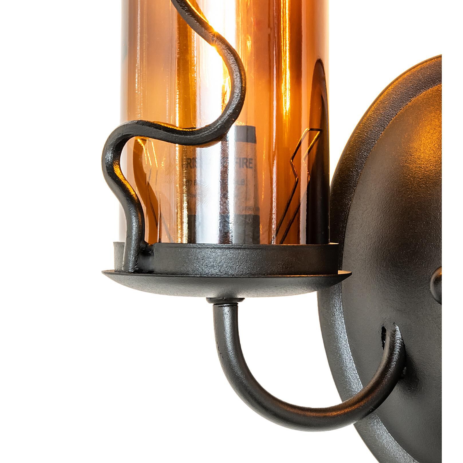 Shown with Amber /Acrylic;Black Metal Finish glass