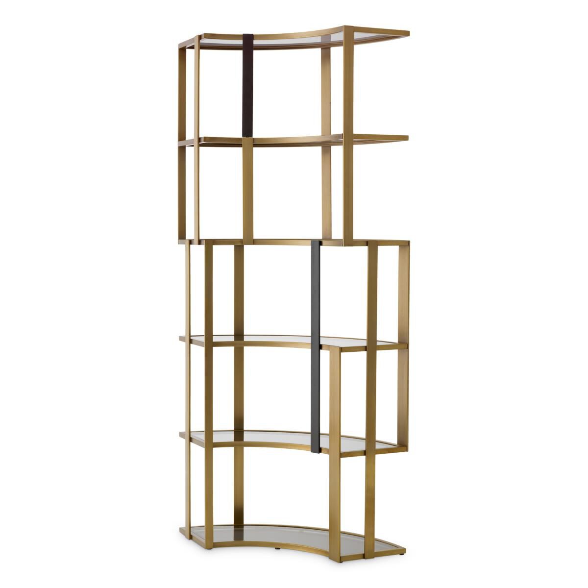 Shown in Brushed Brass, Black, Smoke Glass finish