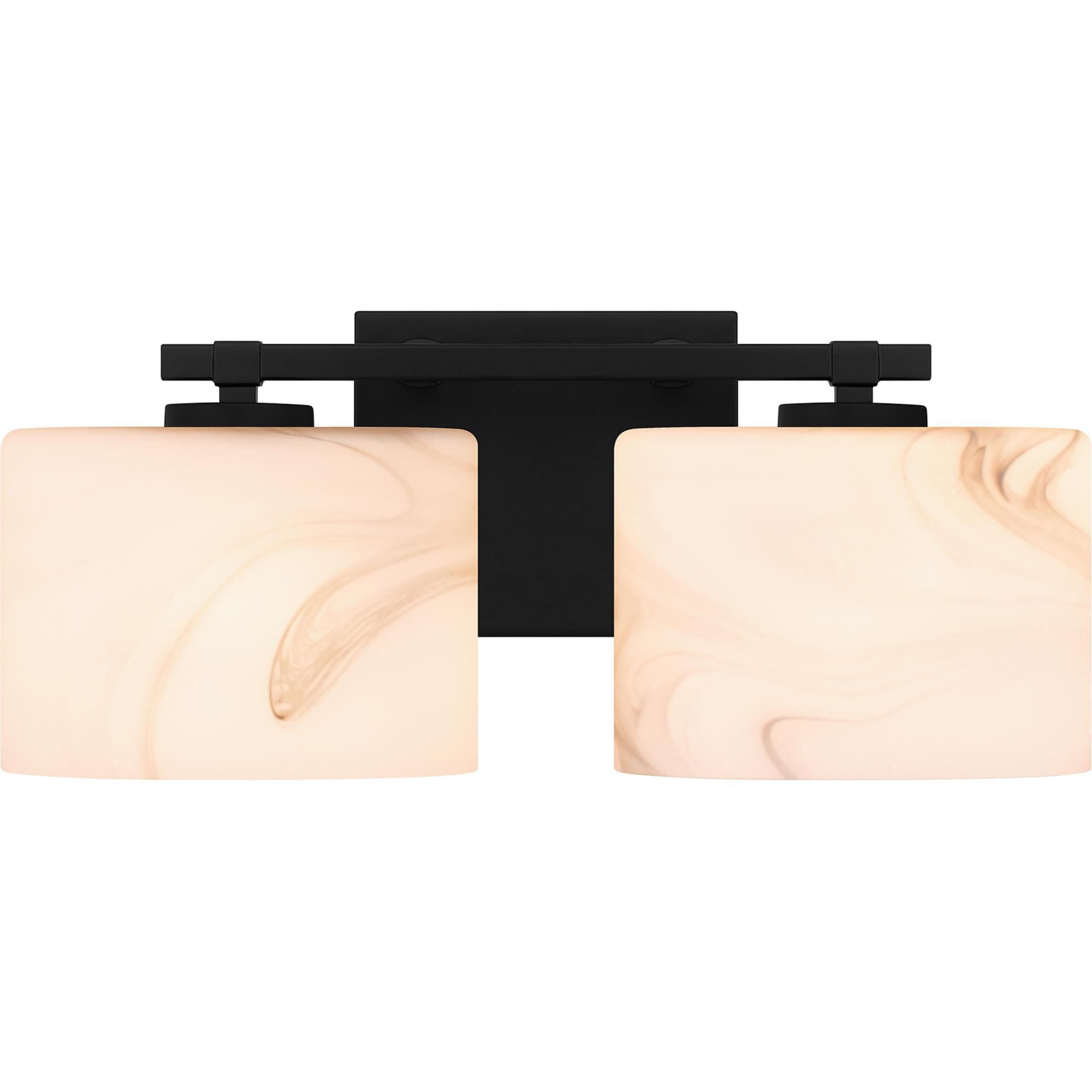 Shown in Matte Black finish and Marble Glass shade