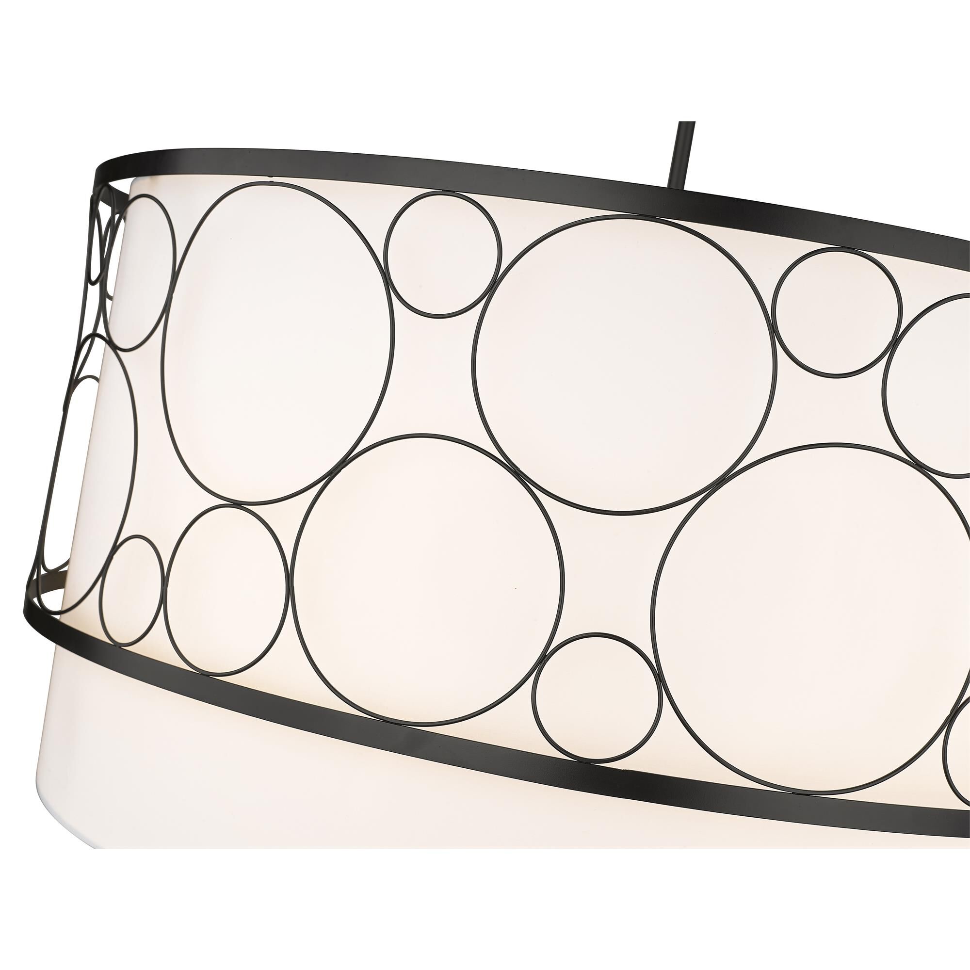Shown in Matte Black finish and White glass and White shade