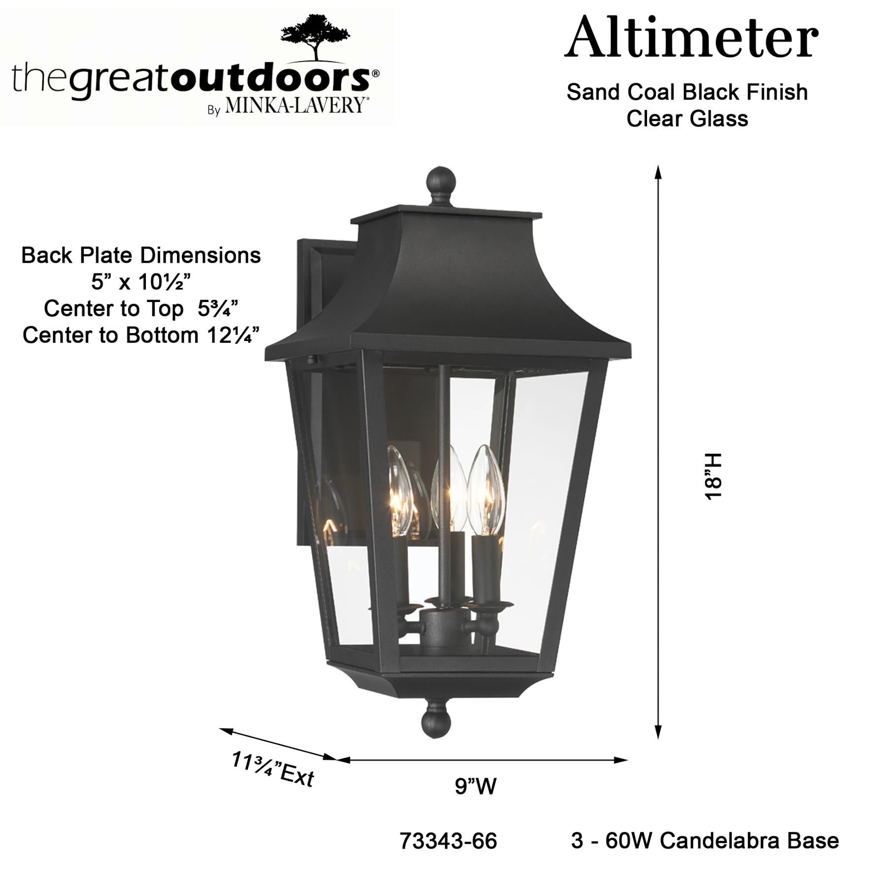 Shown in Sand Coal finish and Clear glass