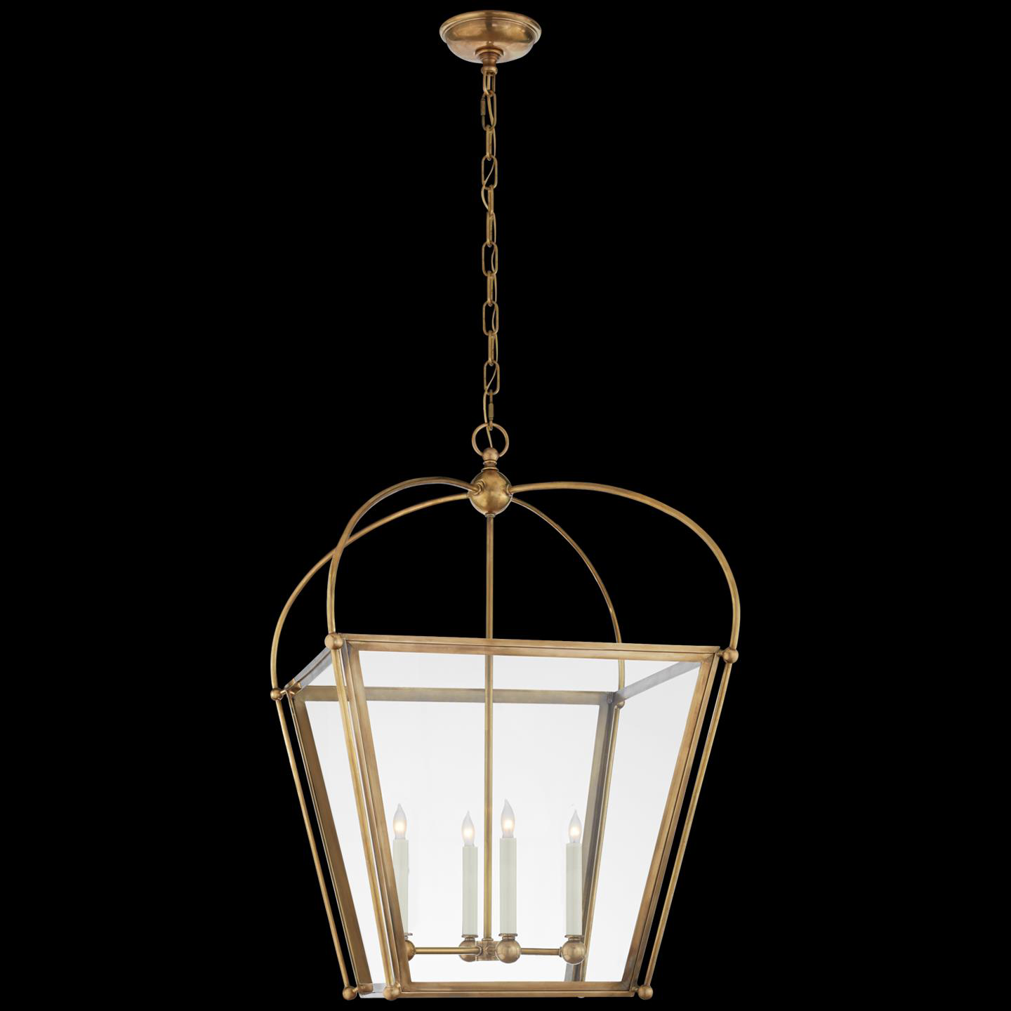 Shown in Antique-Burnished Brass finish and Clear glass