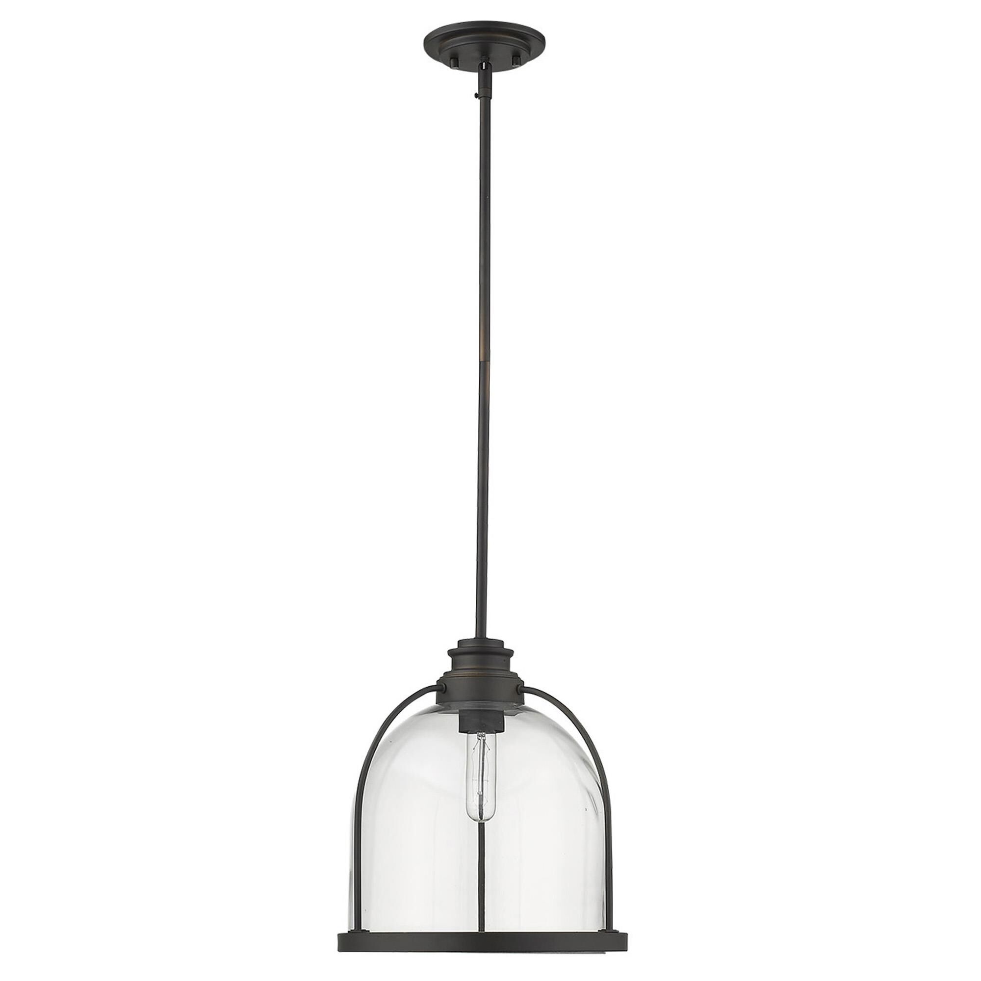 Shown in Oil-Rubbed Bronze finish and Clear glass and Clear, Dome Shaped Glass Globe shade