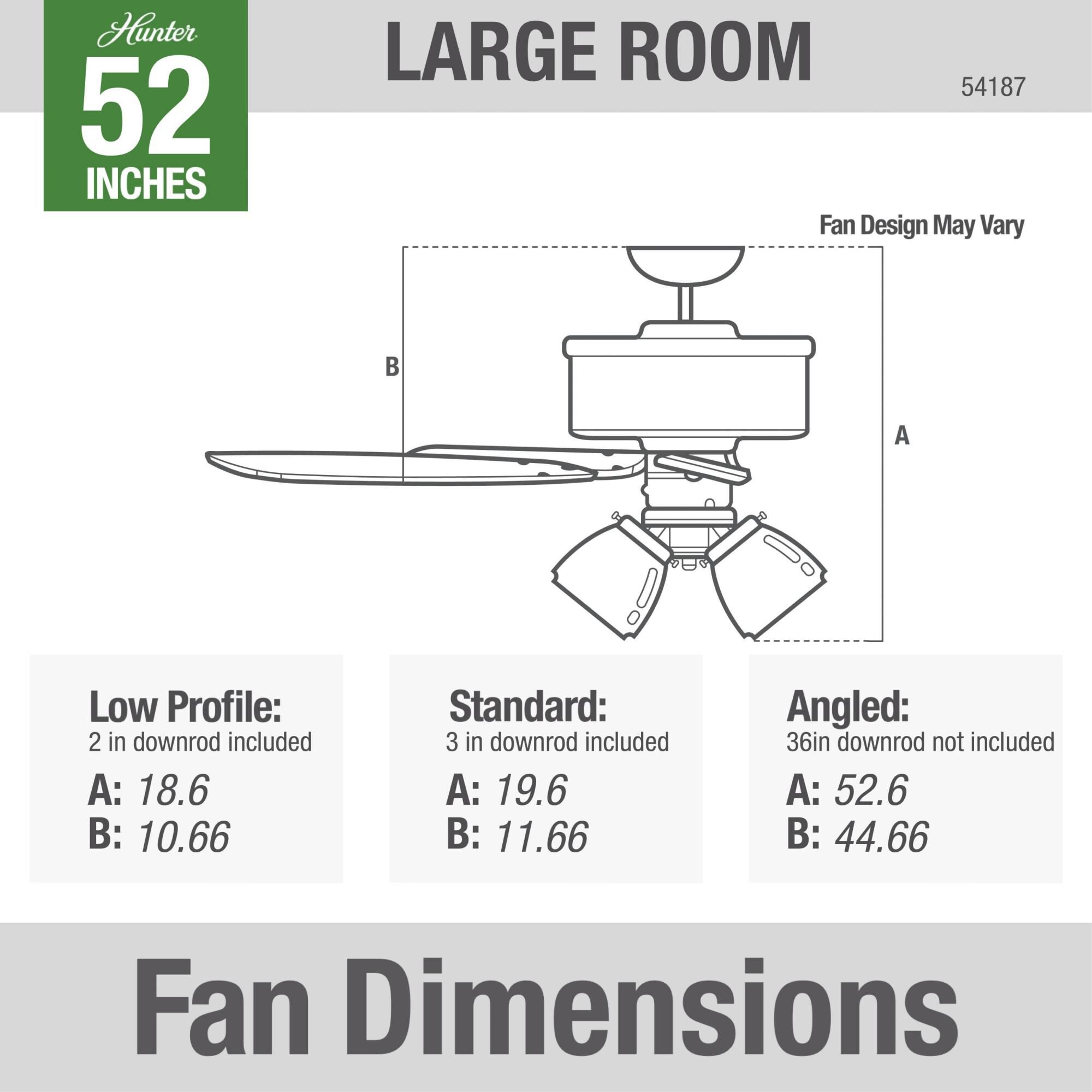 Bennett 52 Inch Ceiling Fan with Light Kit by Hunter Fan