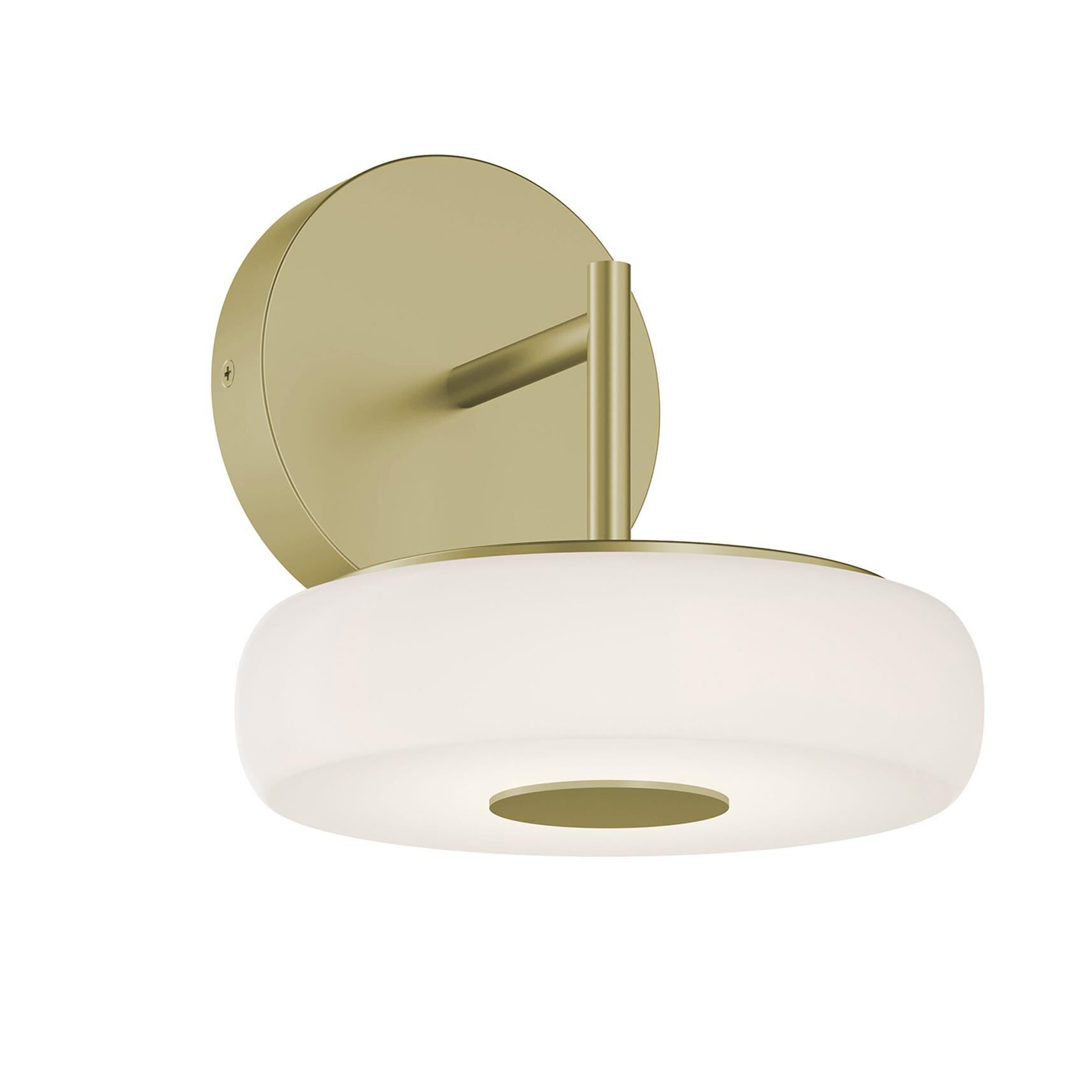Shown in Light Antique Brass finish and White shade
