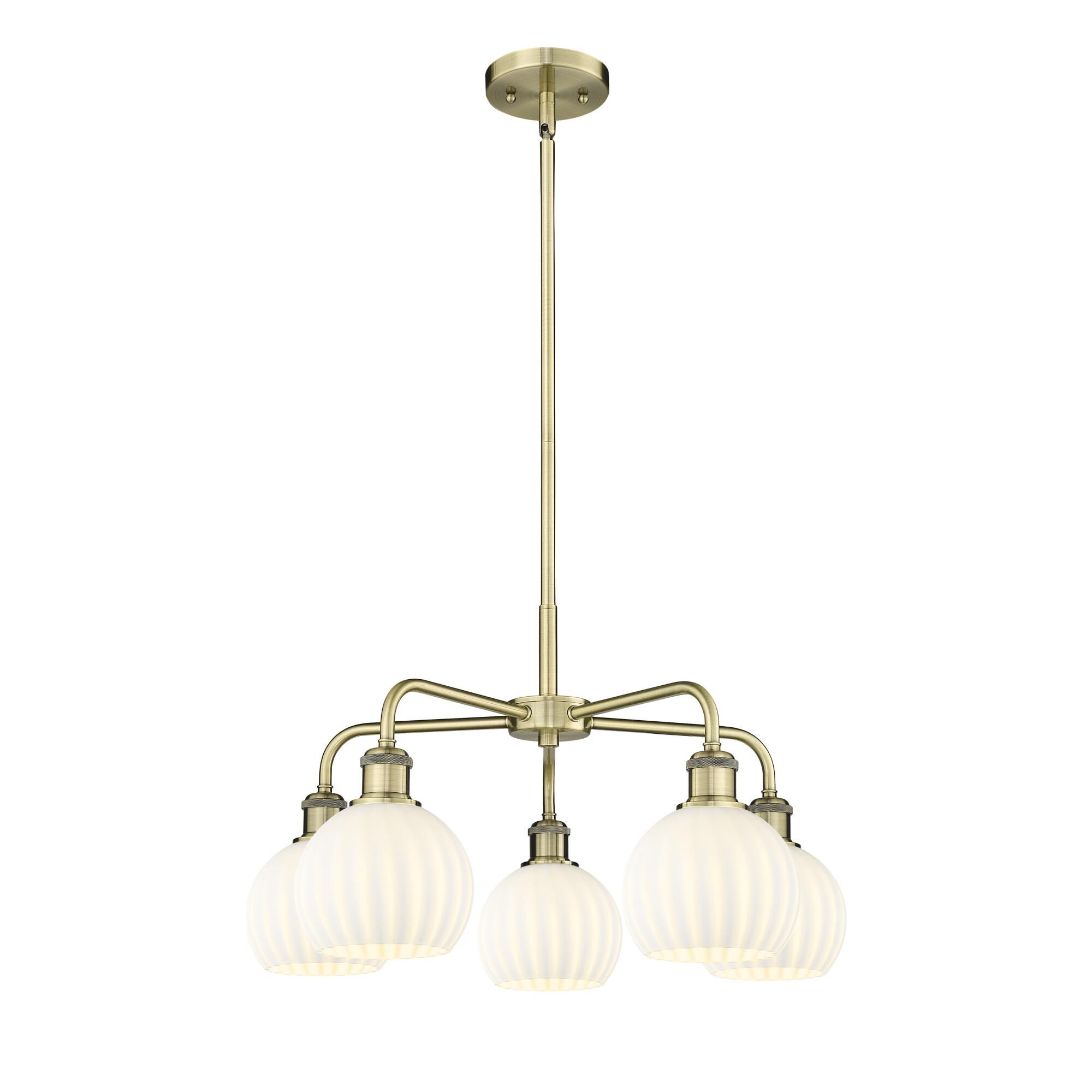 Shown in Antique Brass finish and White Venetian glass