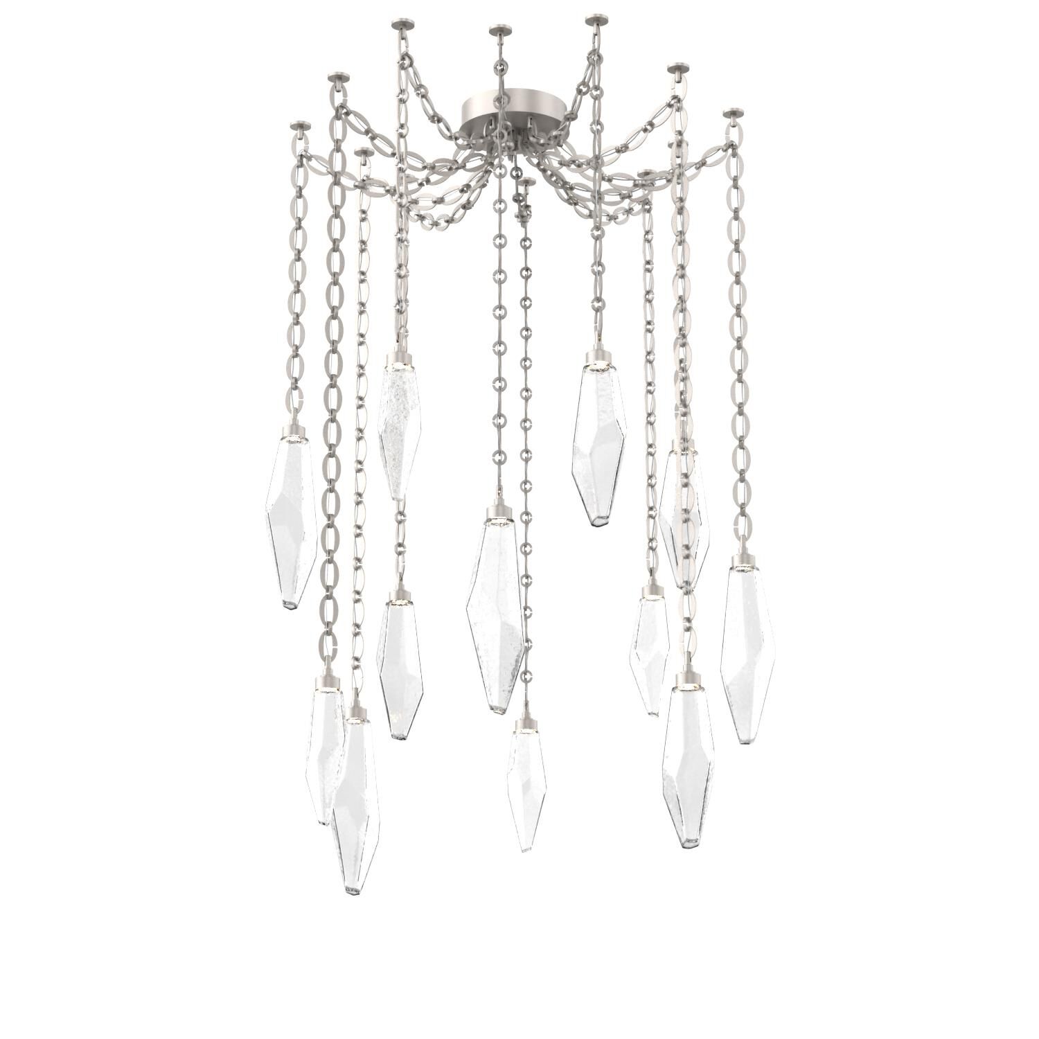 Levi Wilson Rock Crystal 14 Inch Multi Pendant Light by Hammerton Studio
