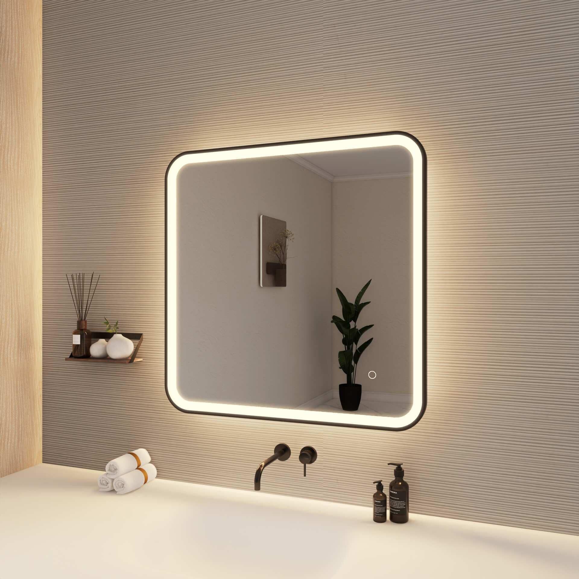 Harmoni 30 Inch Rectangular LED Lighted Mirror by Elegant Decor