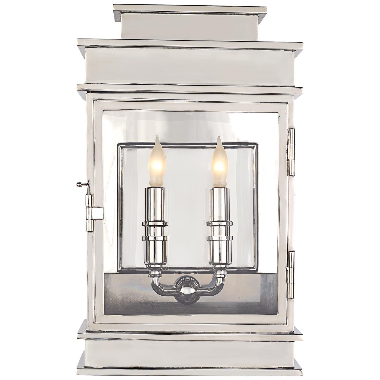 Shown in Polished Nickel finish and Clear glass