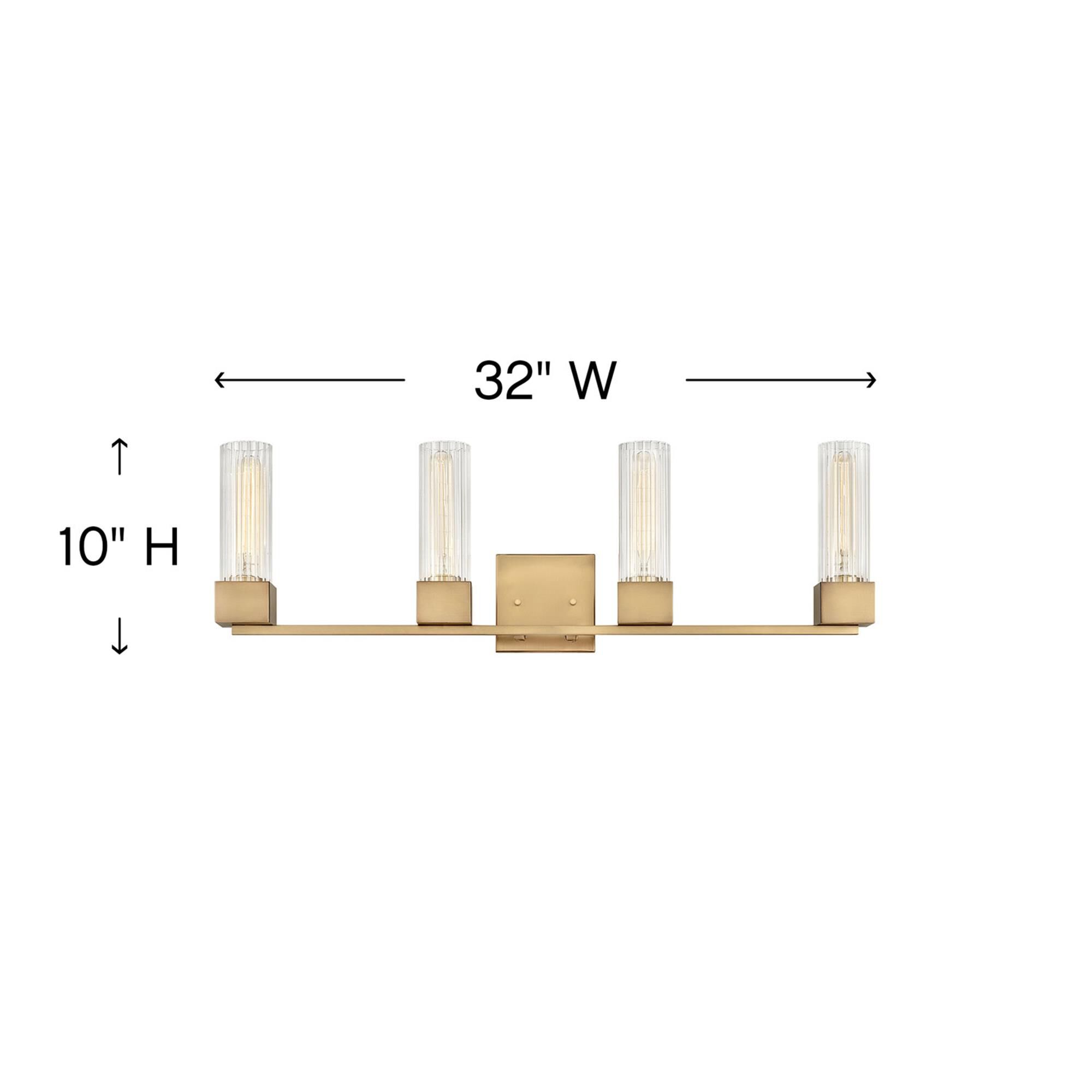 Shown in Heritage Brass finish and Ribbed Clear glass