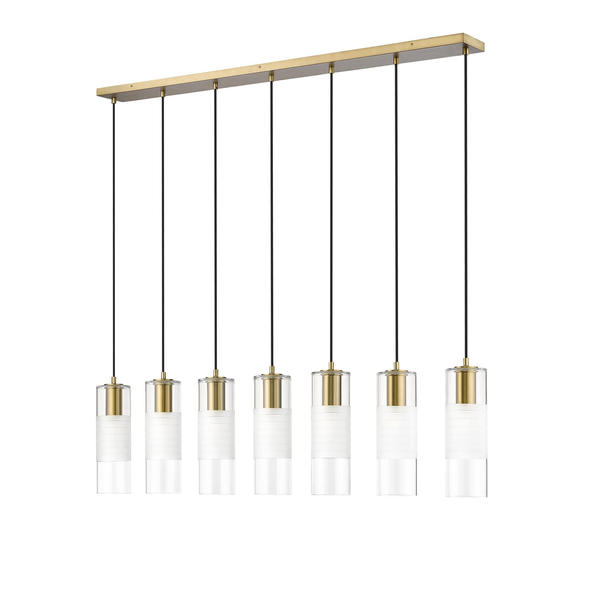Shown in Modern Gold finish and Clear and Frosted glass