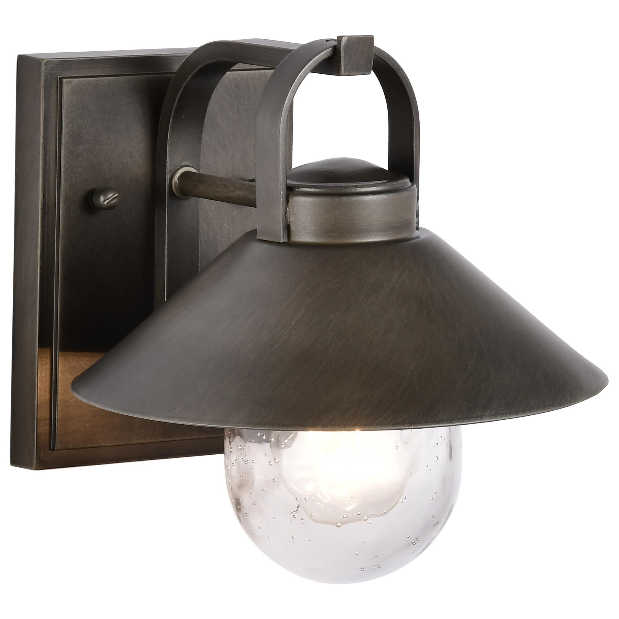 Shown in Bronze finish and Clear Seeded glass